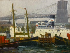 "El Ordell, Puente de Brooklyn" Margaretha E. Albers, Paisaje urbano de Nueva York