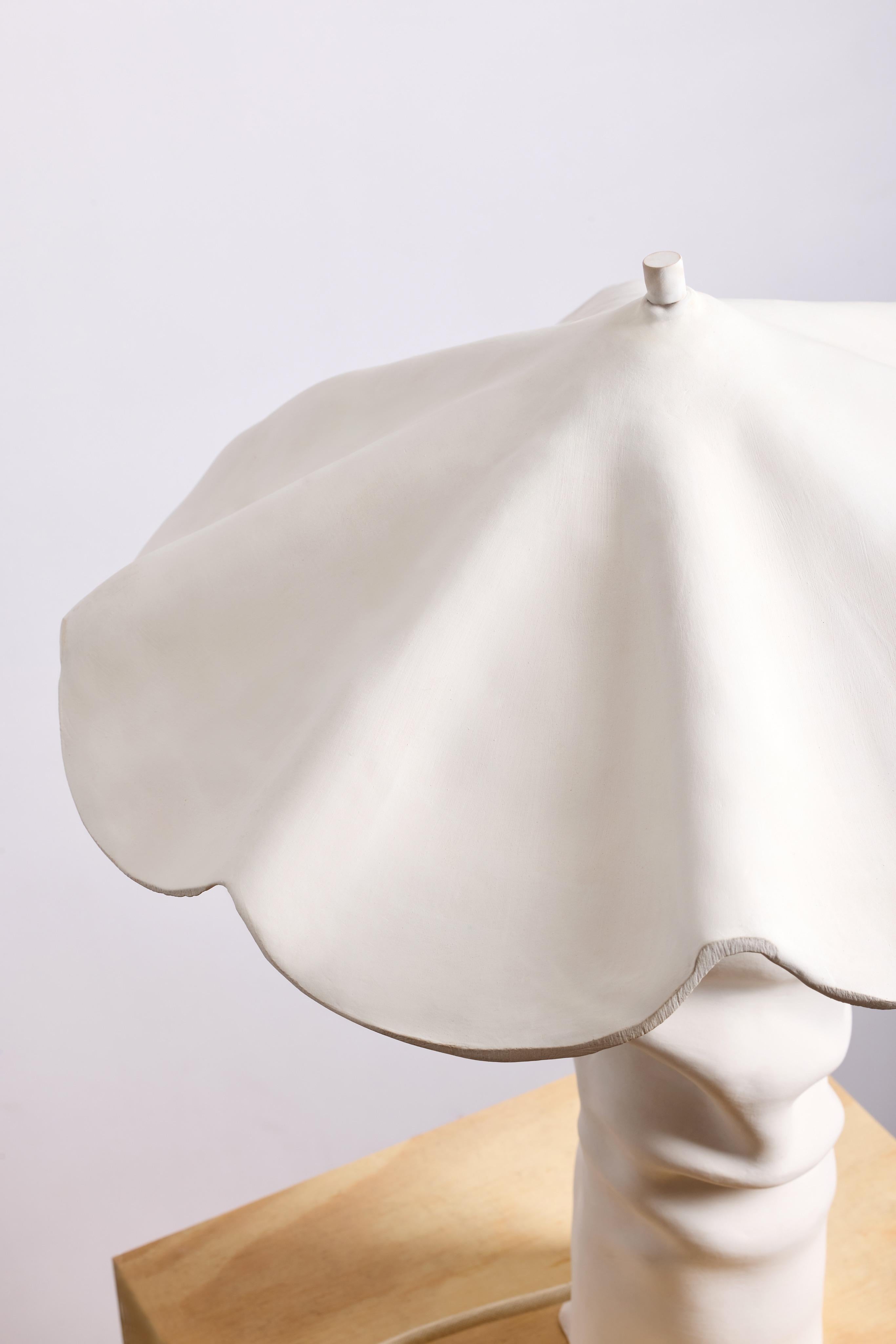 Margarita Tischlampe aus weißem Steingut, Collection'S Cadaqués im Angebot 1