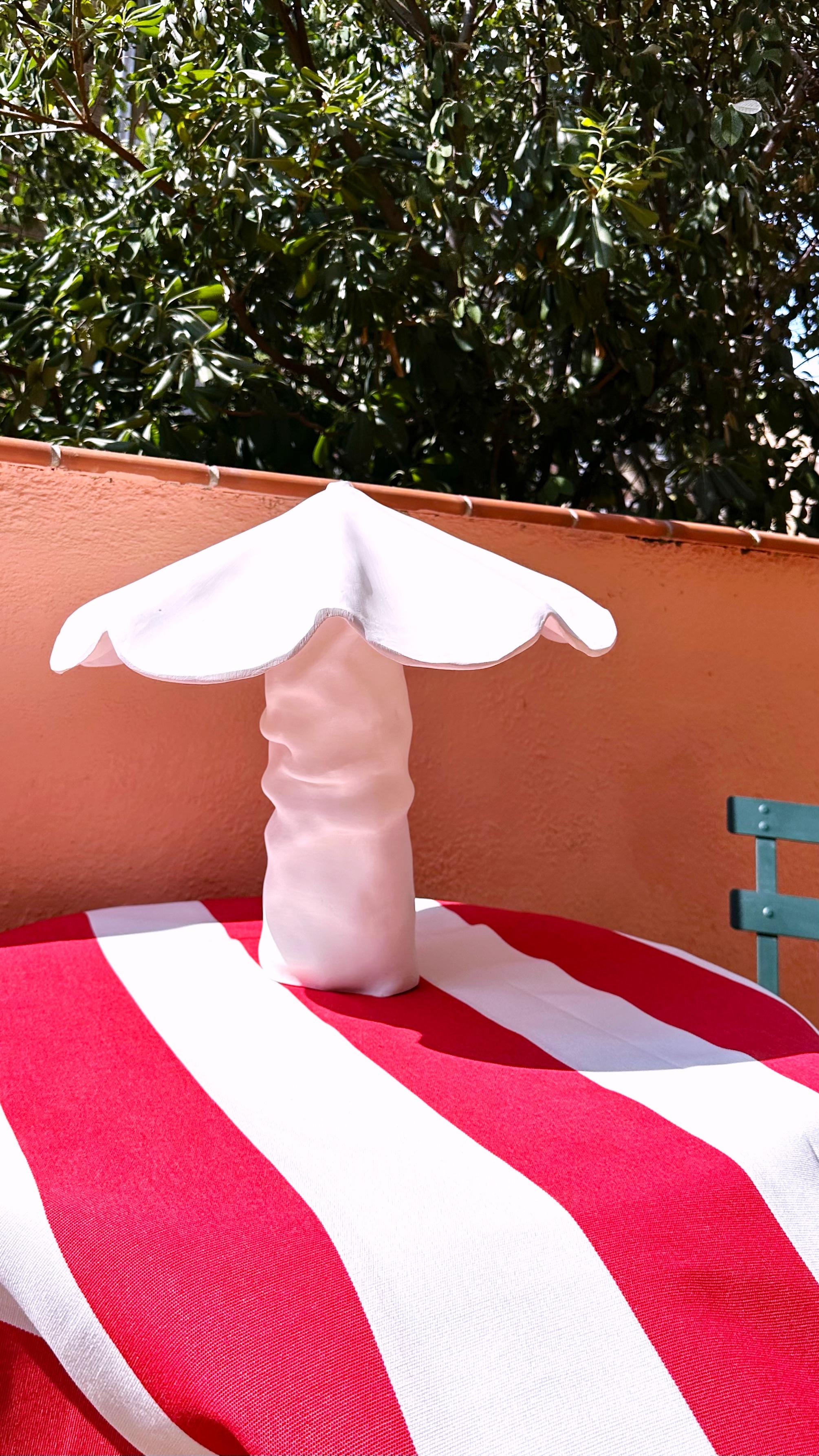 Lampe à poser en grès blanc naturel Margarita, Collection Cadaqués en vente 2