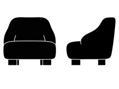 Margas LC1 Lounge Chair - Walnut & C.O.M - by Louise Liljencrantz for &Tradition