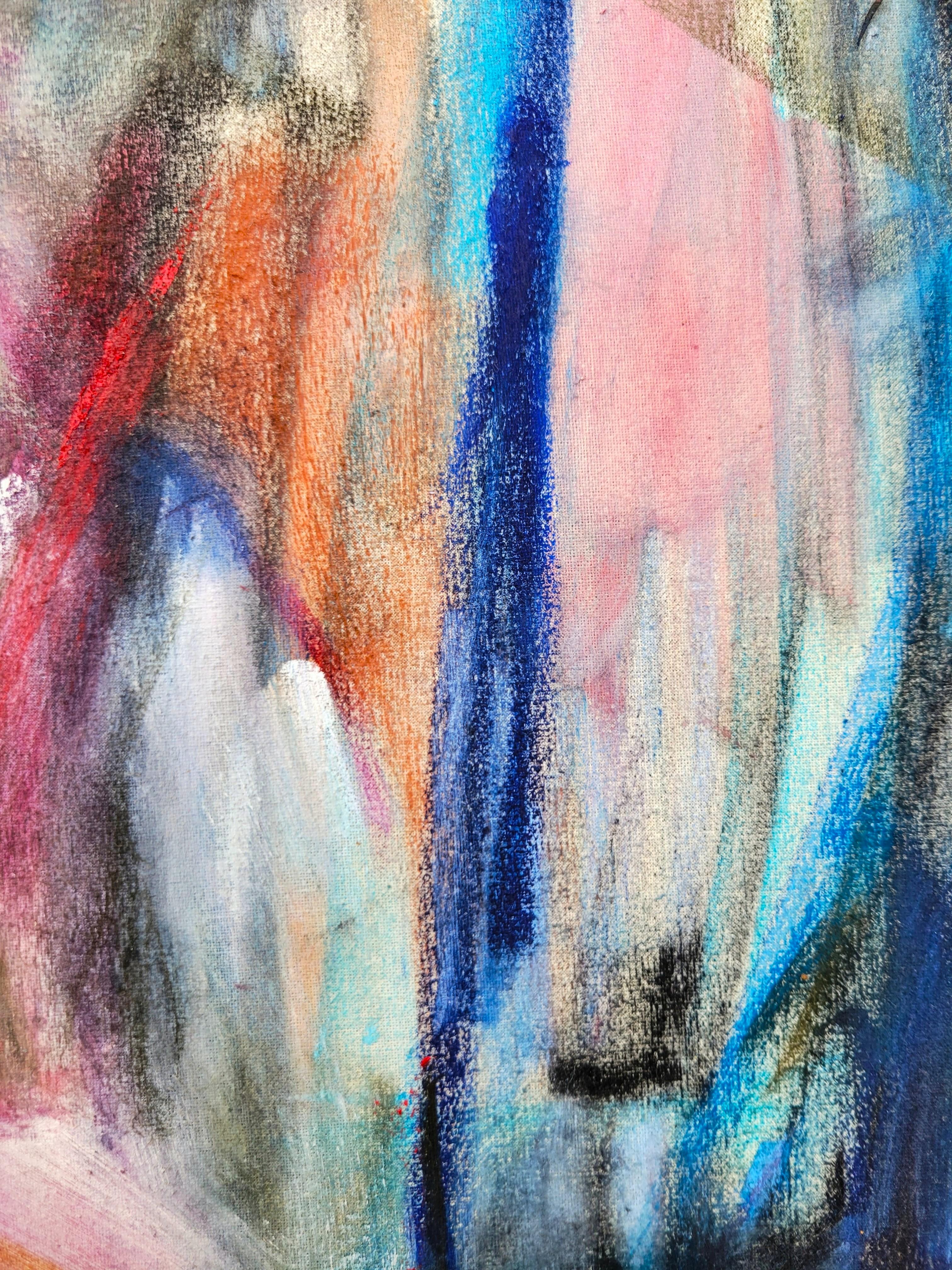Sterbendes Licht /// Abstrakter Expressionismus Blau Rot Künstlerin Malerei Leinwand im Angebot 7