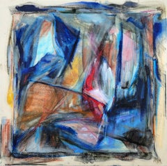 Sterbendes Licht /// Abstrakter Expressionismus Blau Rot Künstlerin Malerei Leinwand
