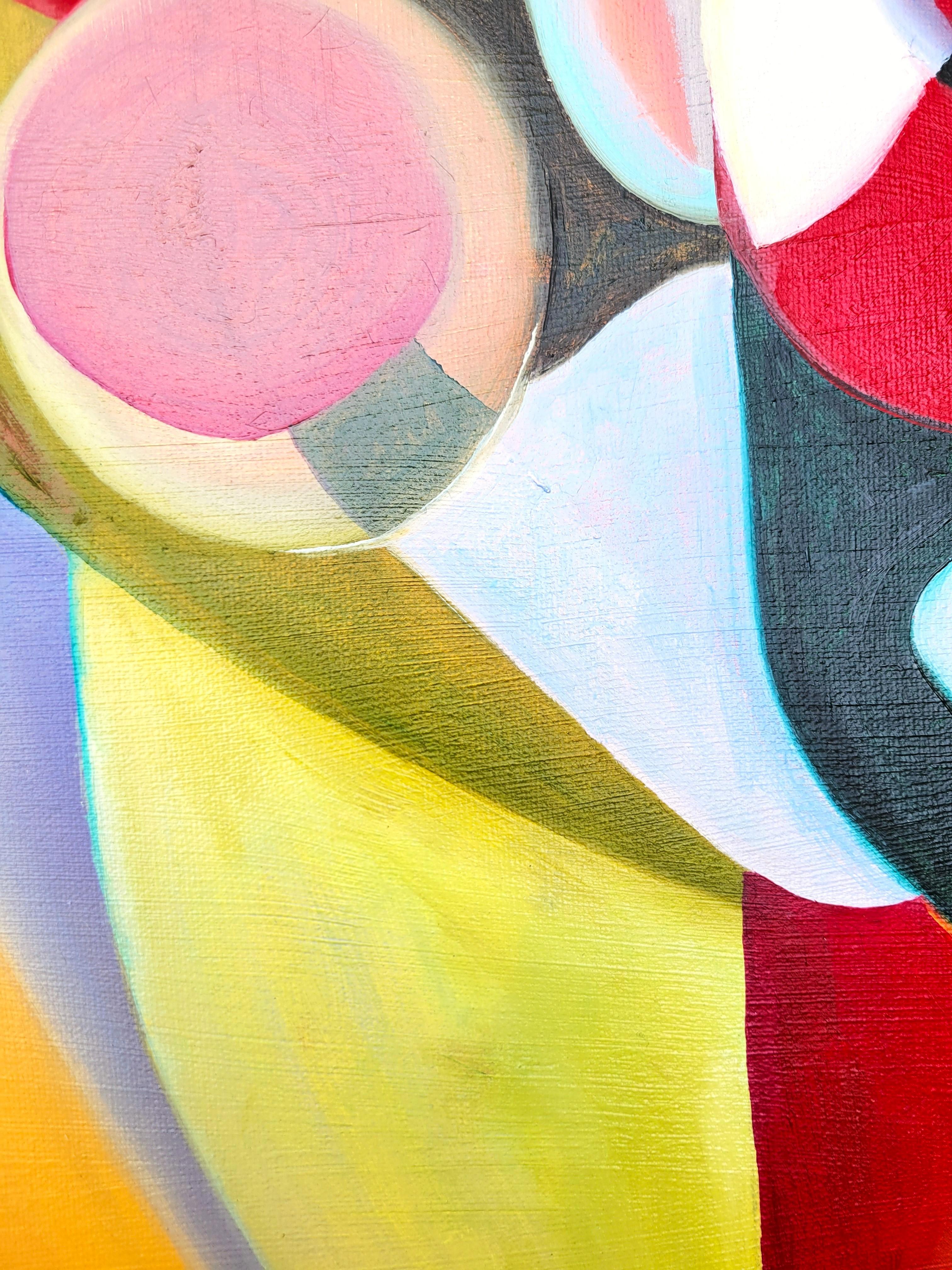 Dúo de Amantes /// Pintura Artista Femenina Abstracta Contemporánea Lienzo Geométrico en venta 5