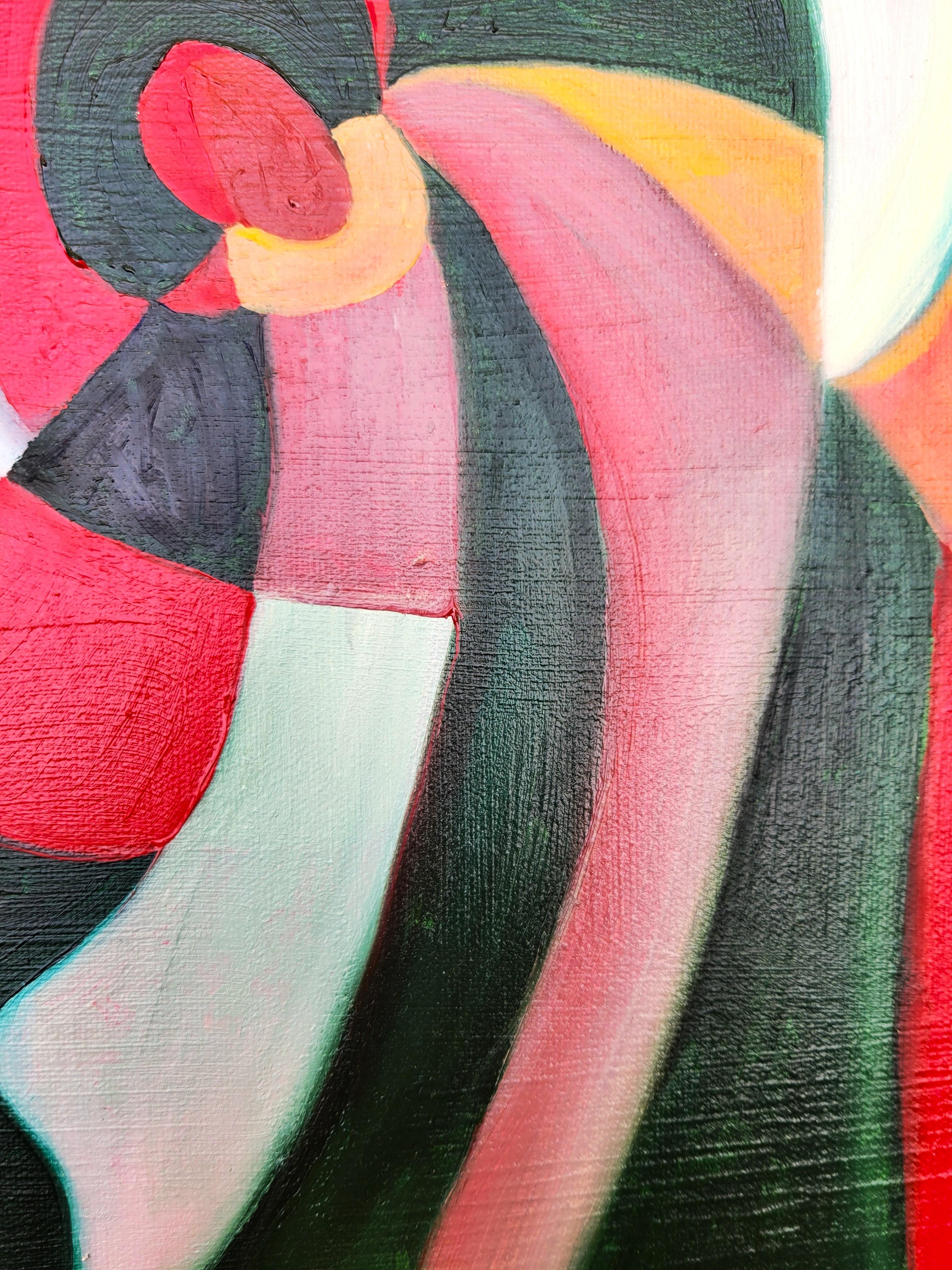 Dúo de Amantes /// Pintura Artista Femenina Abstracta Contemporánea Lienzo Geométrico en venta 7