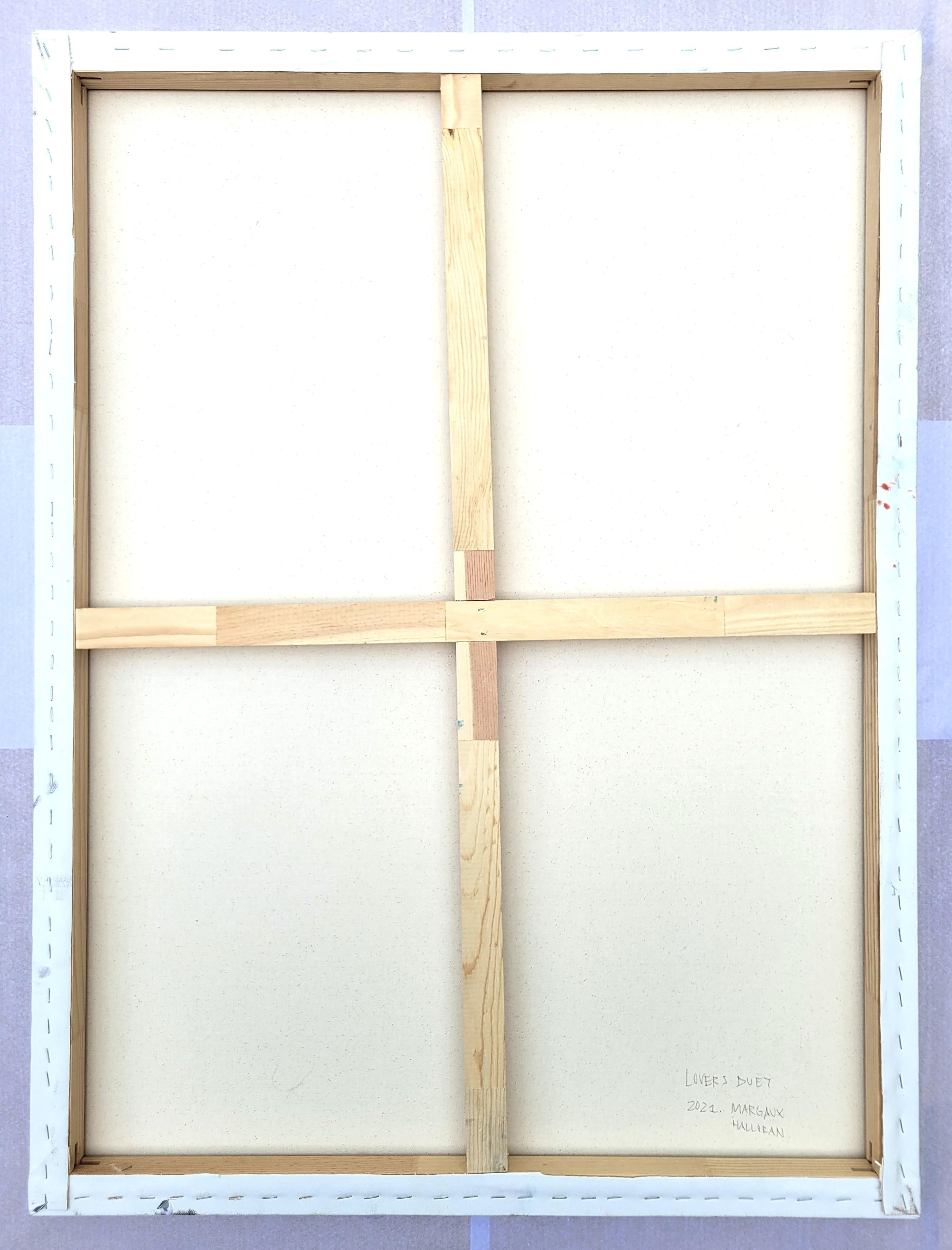 Dúo de Amantes /// Pintura Artista Femenina Abstracta Contemporánea Lienzo Geométrico en venta 8