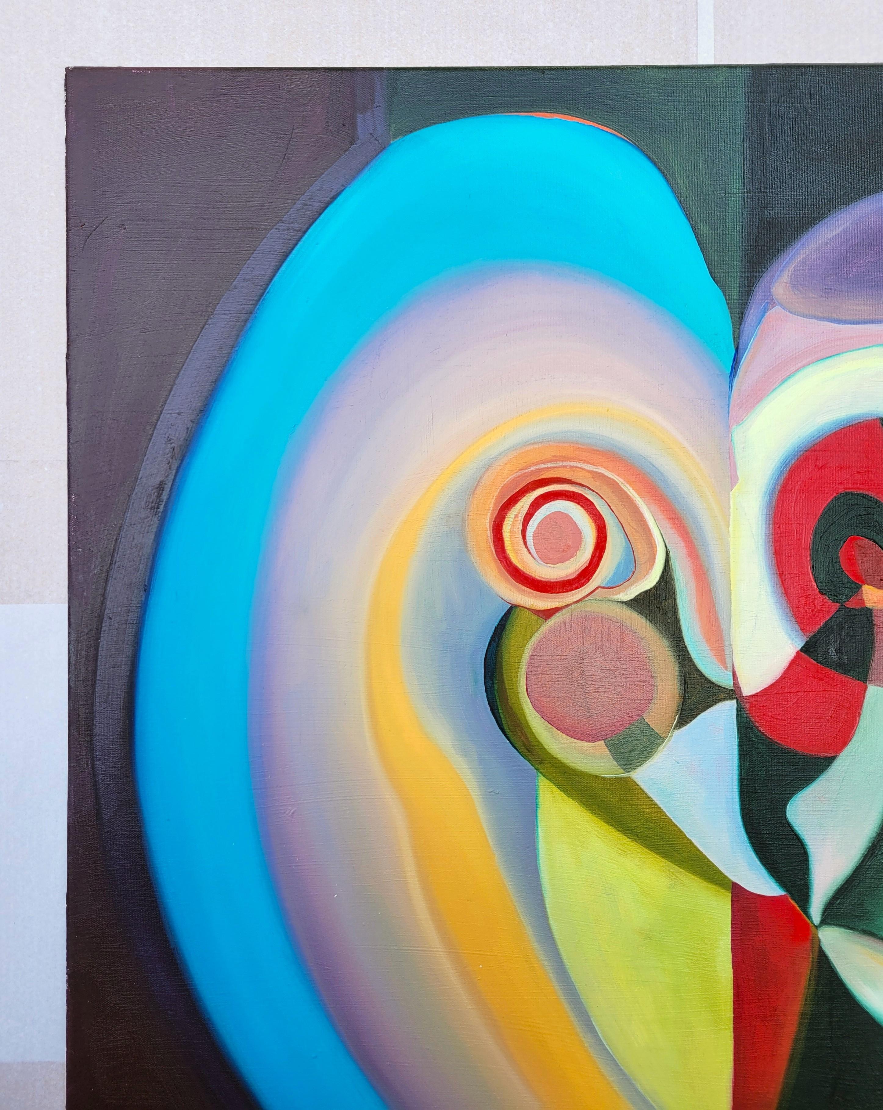 Dúo de Amantes /// Pintura Artista Femenina Abstracta Contemporánea Lienzo Geométrico - Abstract Painting Negro de Margaux Halloran