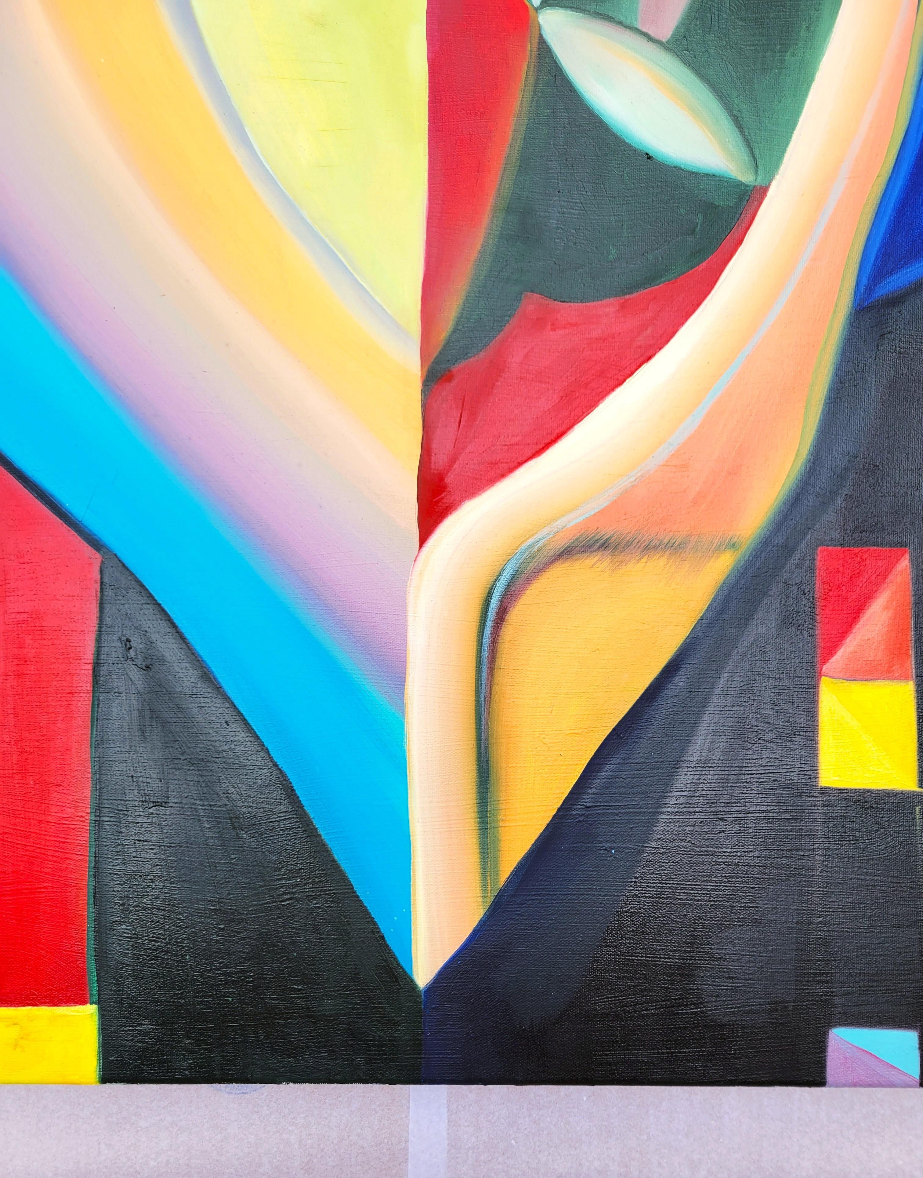 Dúo de Amantes /// Pintura Artista Femenina Abstracta Contemporánea Lienzo Geométrico en venta 3