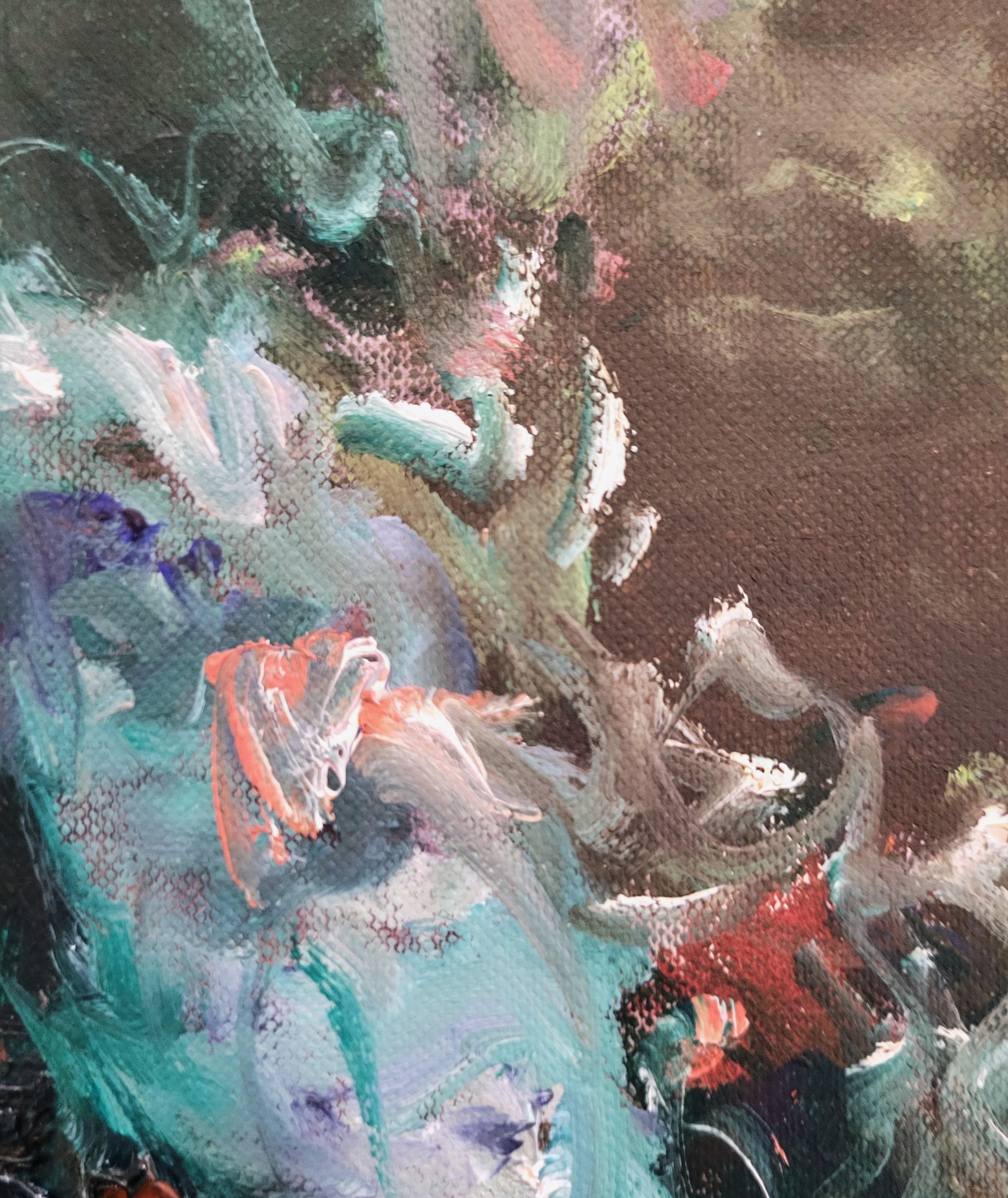 Guida notturna al tramonto /// Pittura ad olio contemporanea astratto-espressionista in vendita 6