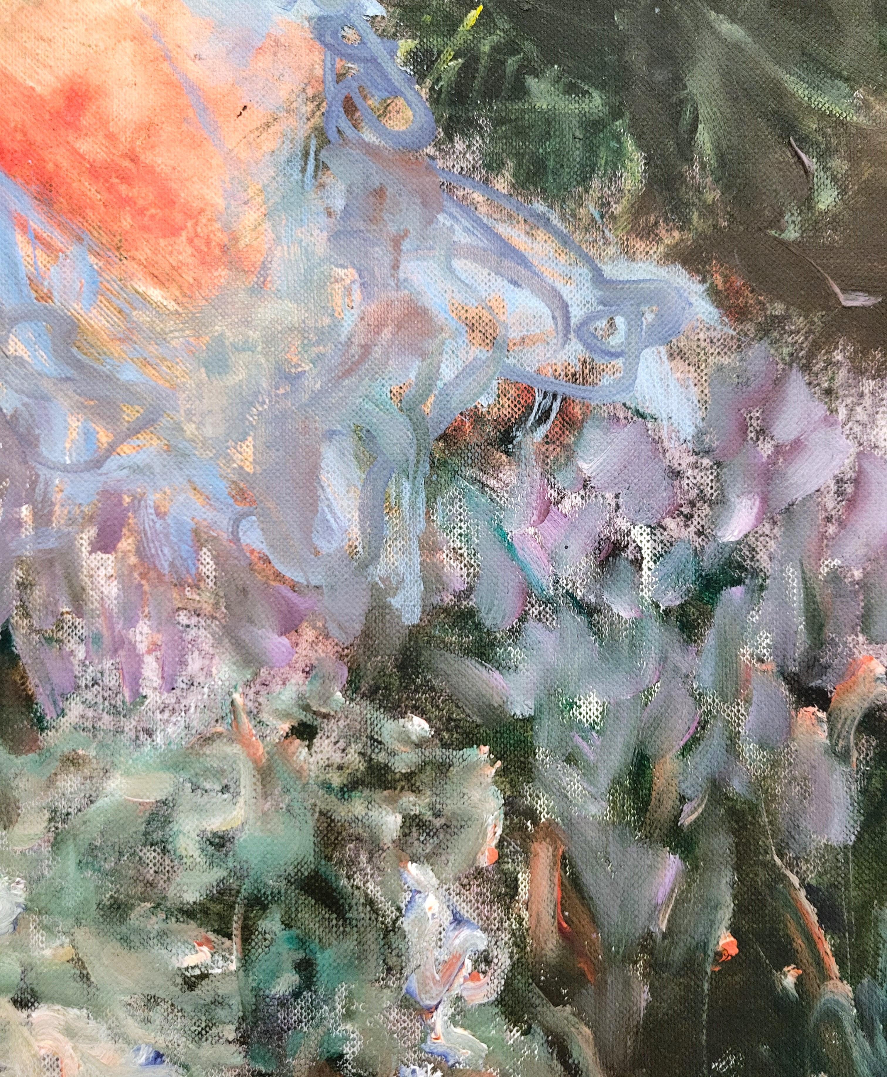 Guida notturna al tramonto /// Pittura ad olio contemporanea astratto-espressionista in vendita 7
