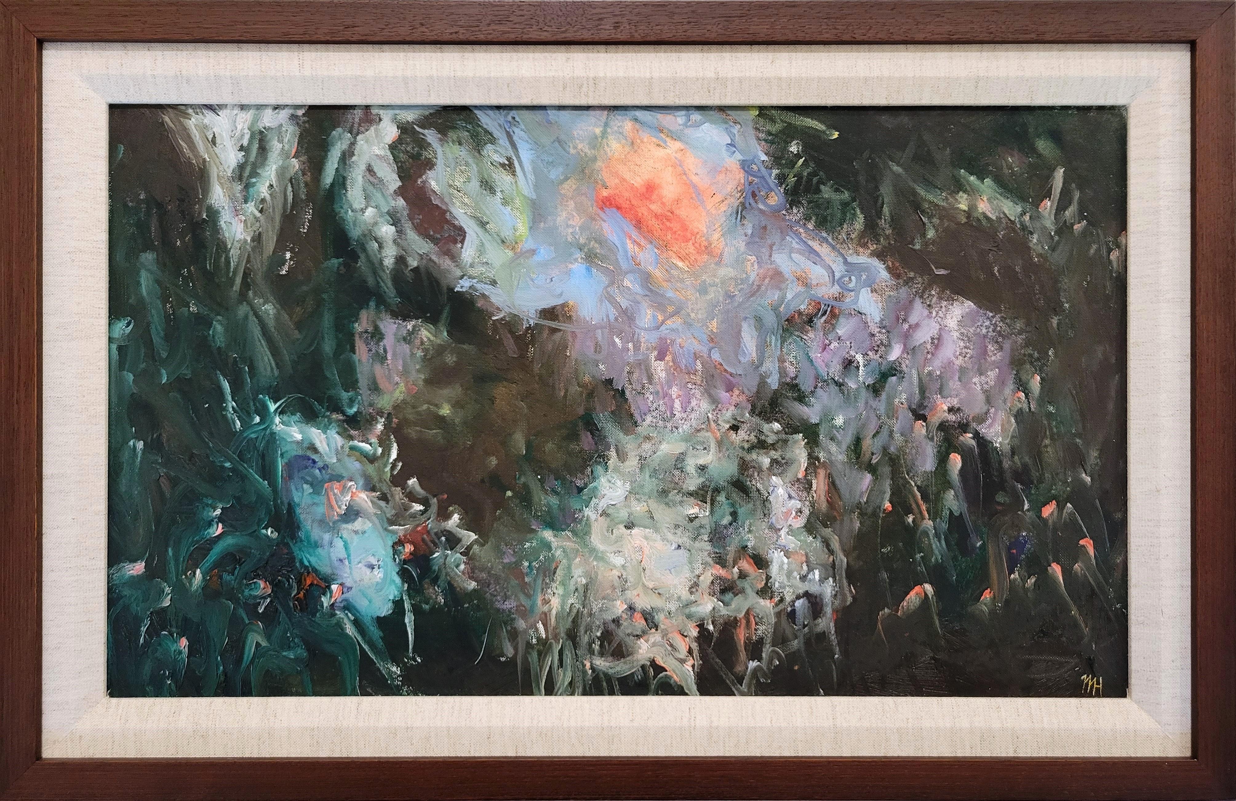Guida notturna al tramonto /// Pittura ad olio contemporanea astratto-espressionista - Painting di Margaux Halloran