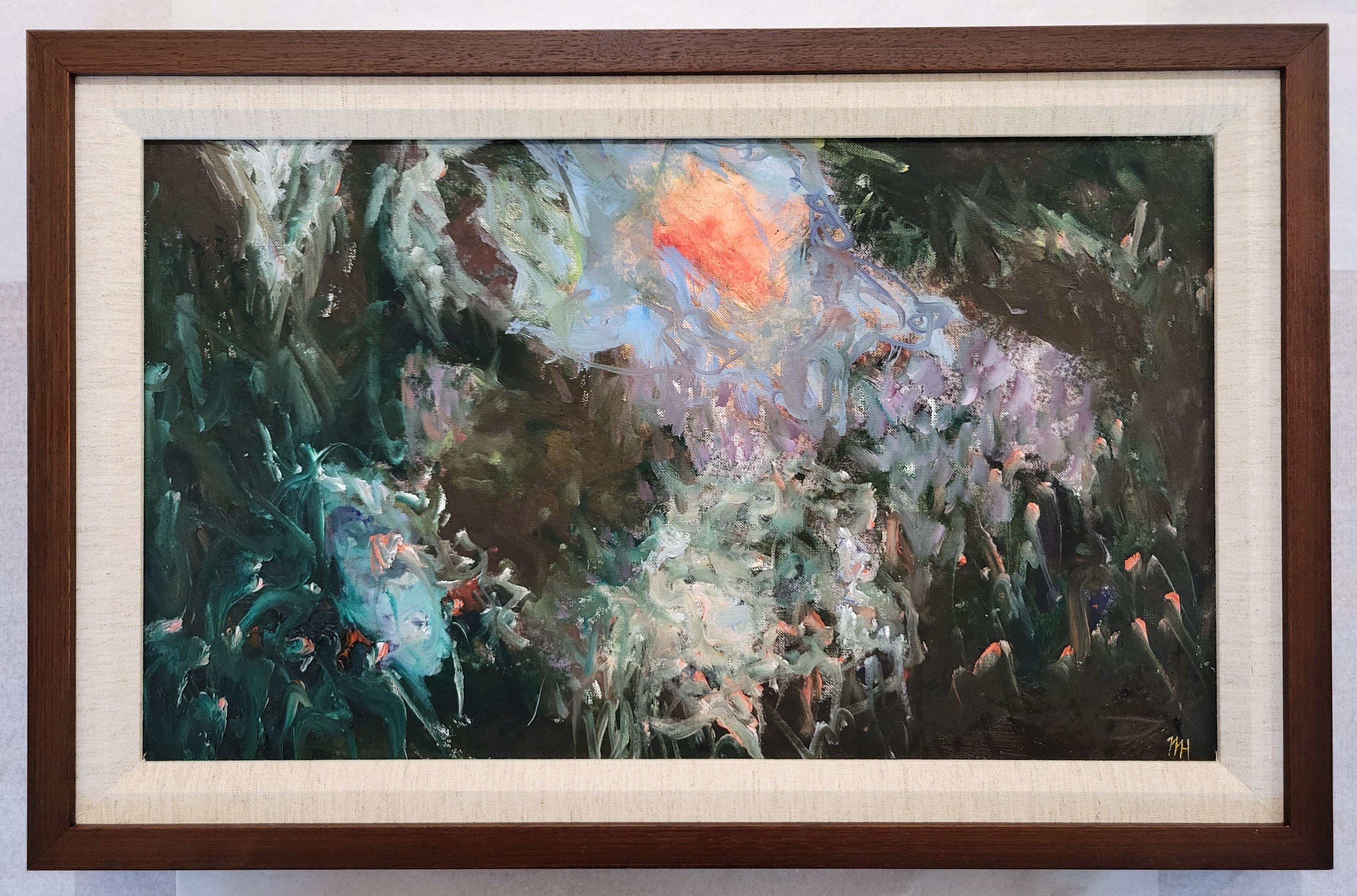 Guida notturna al tramonto /// Pittura ad olio contemporanea astratto-espressionista - Painting Impressionismo astratto di Margaux Halloran