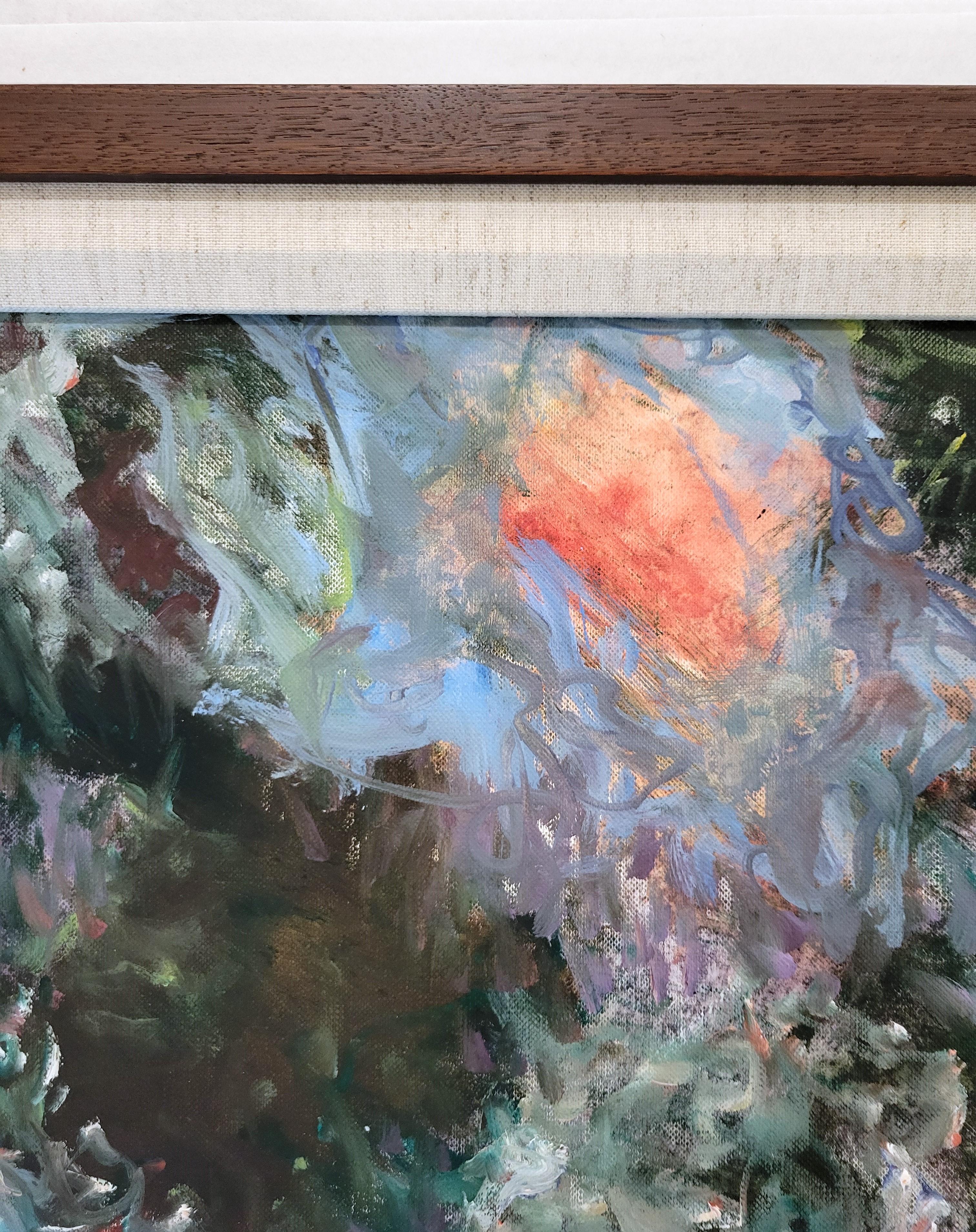 Guida notturna al tramonto /// Pittura ad olio contemporanea astratto-espressionista in vendita 3