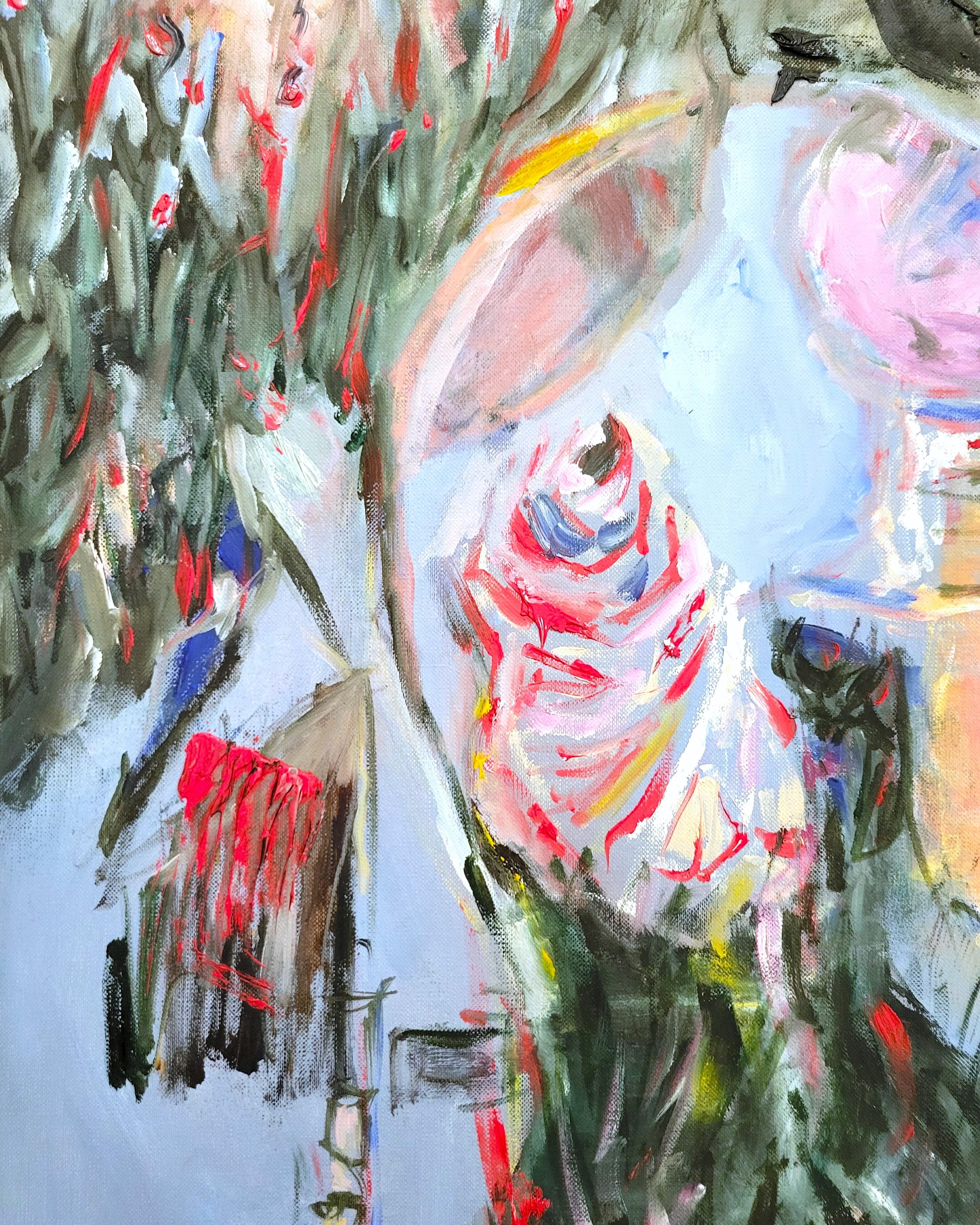 Nage nocturne /// Peinture à l'huile expressionniste abstraite contemporaine Artistique Femme en vente 5