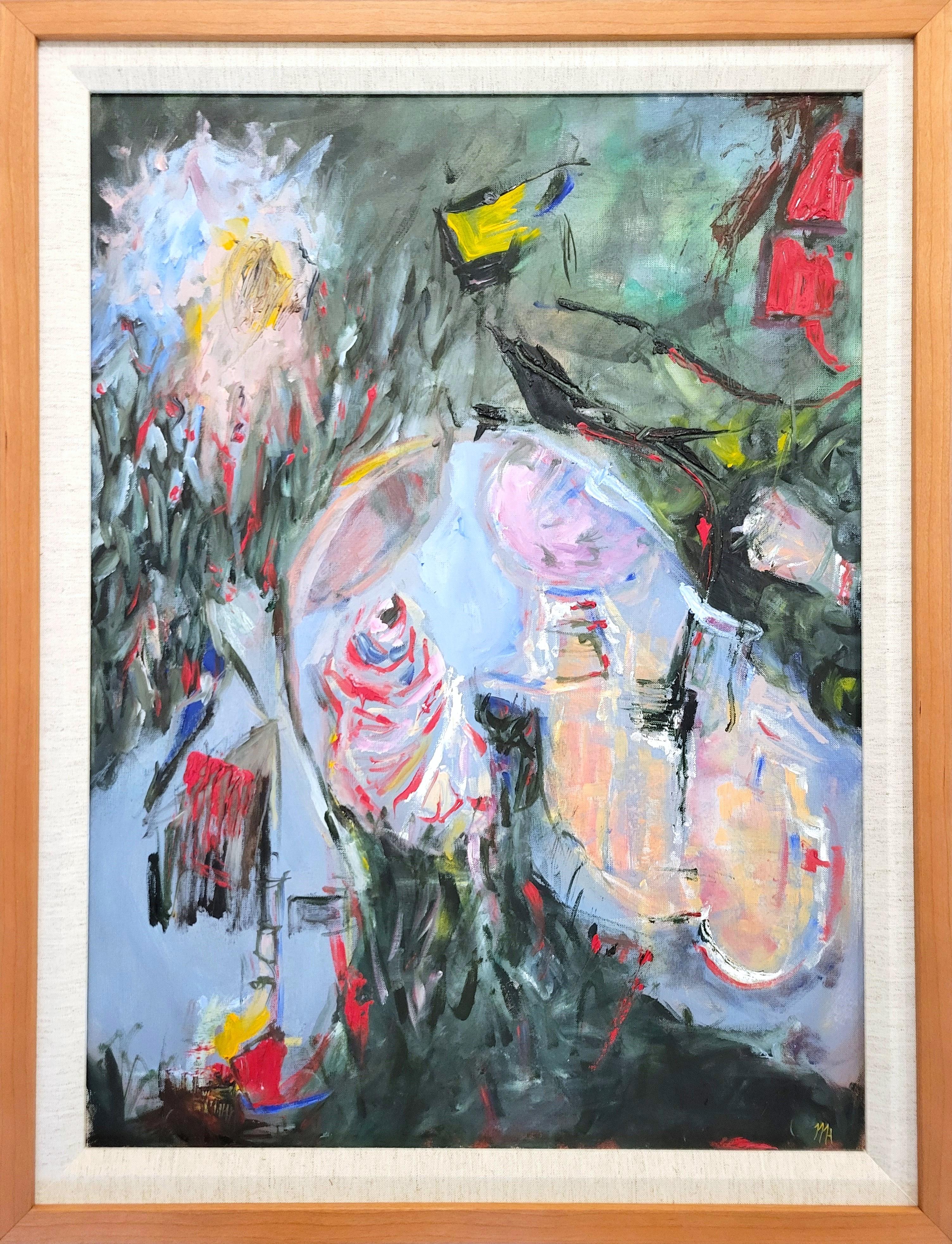 Nage nocturne /// Peinture à l'huile expressionniste abstraite contemporaine Artistique Femme - Painting de Margaux Halloran