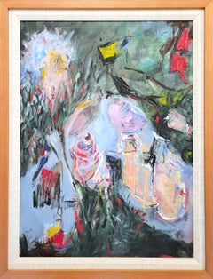 Night Swim /// Contemporary Abstract Expressionist Oil Painting Female Artist