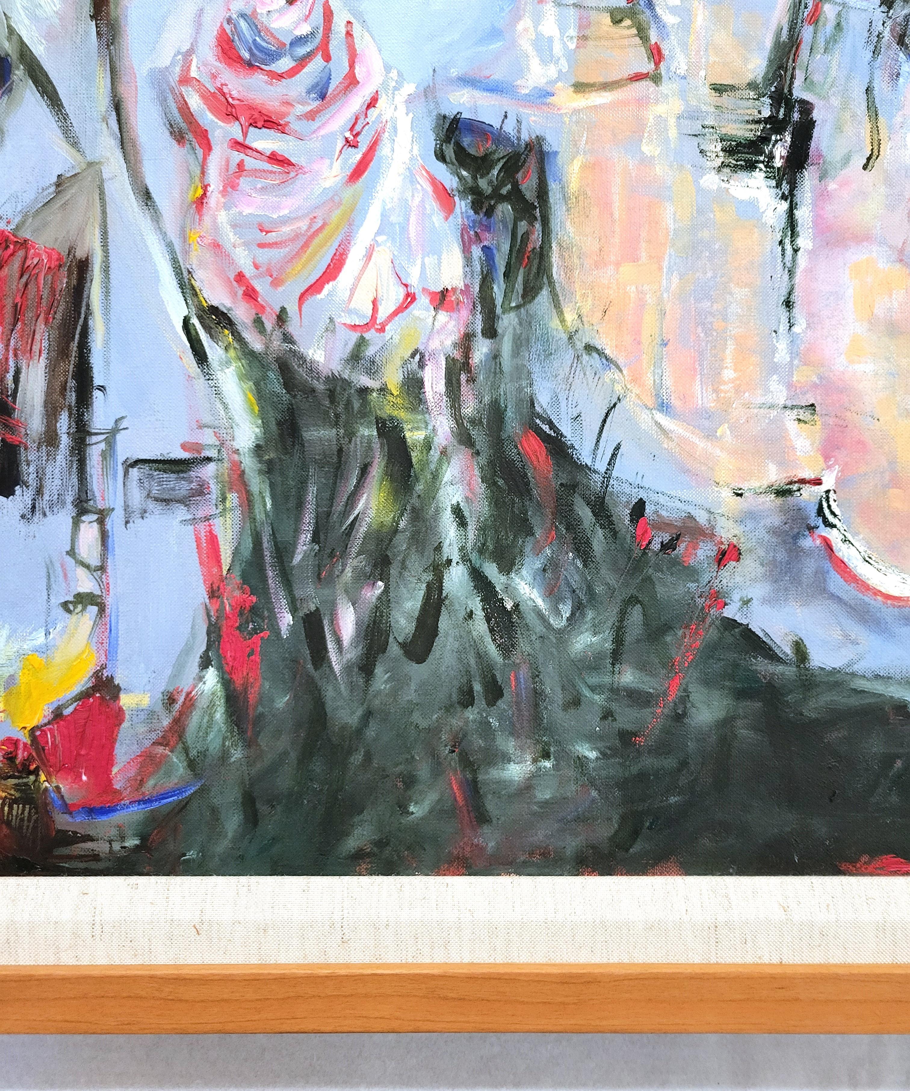 Nage nocturne /// Peinture à l'huile expressionniste abstraite contemporaine Artistique Femme en vente 4