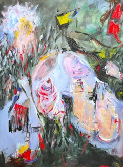 Nuoto notturno /// Pittura ad olio astratta contemporanea Artista donna