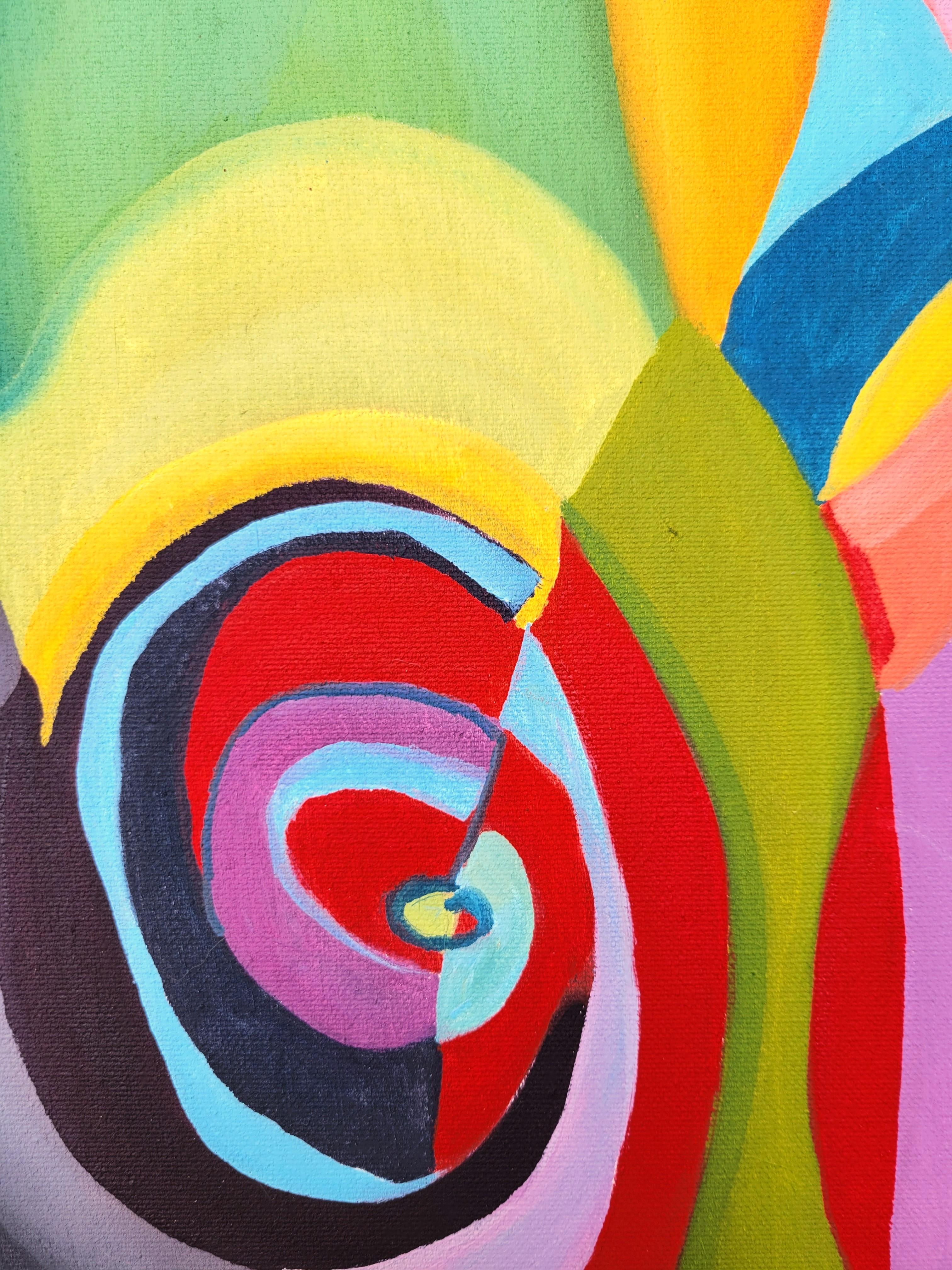 Venus /// Zeitgenössischer abstrakter Expressionismus Künstlerin Malerei Farbenfroh im Angebot 5