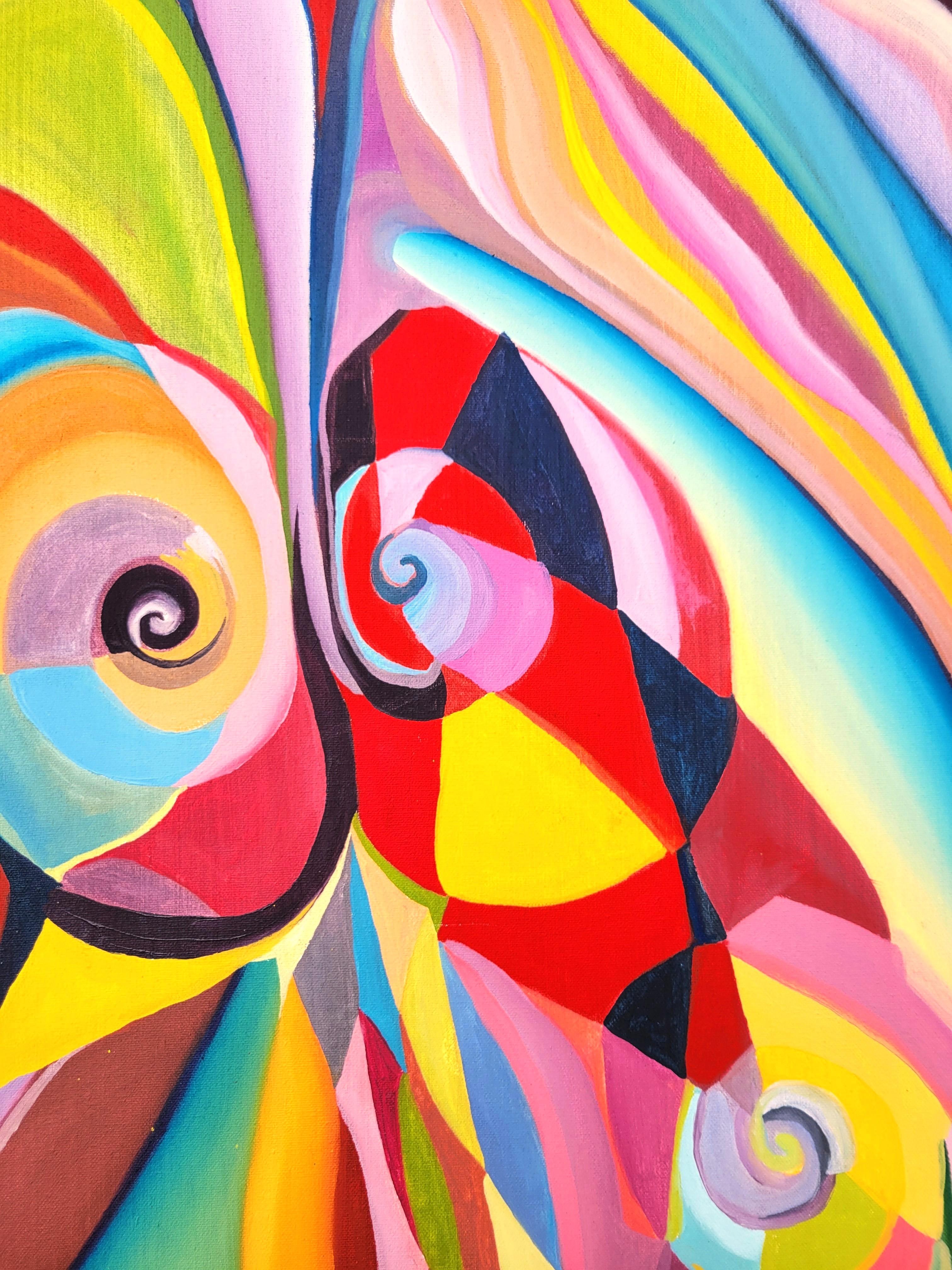 Venus /// Zeitgenössischer abstrakter Expressionismus Künstlerin Malerei Farbenfroh im Angebot 6