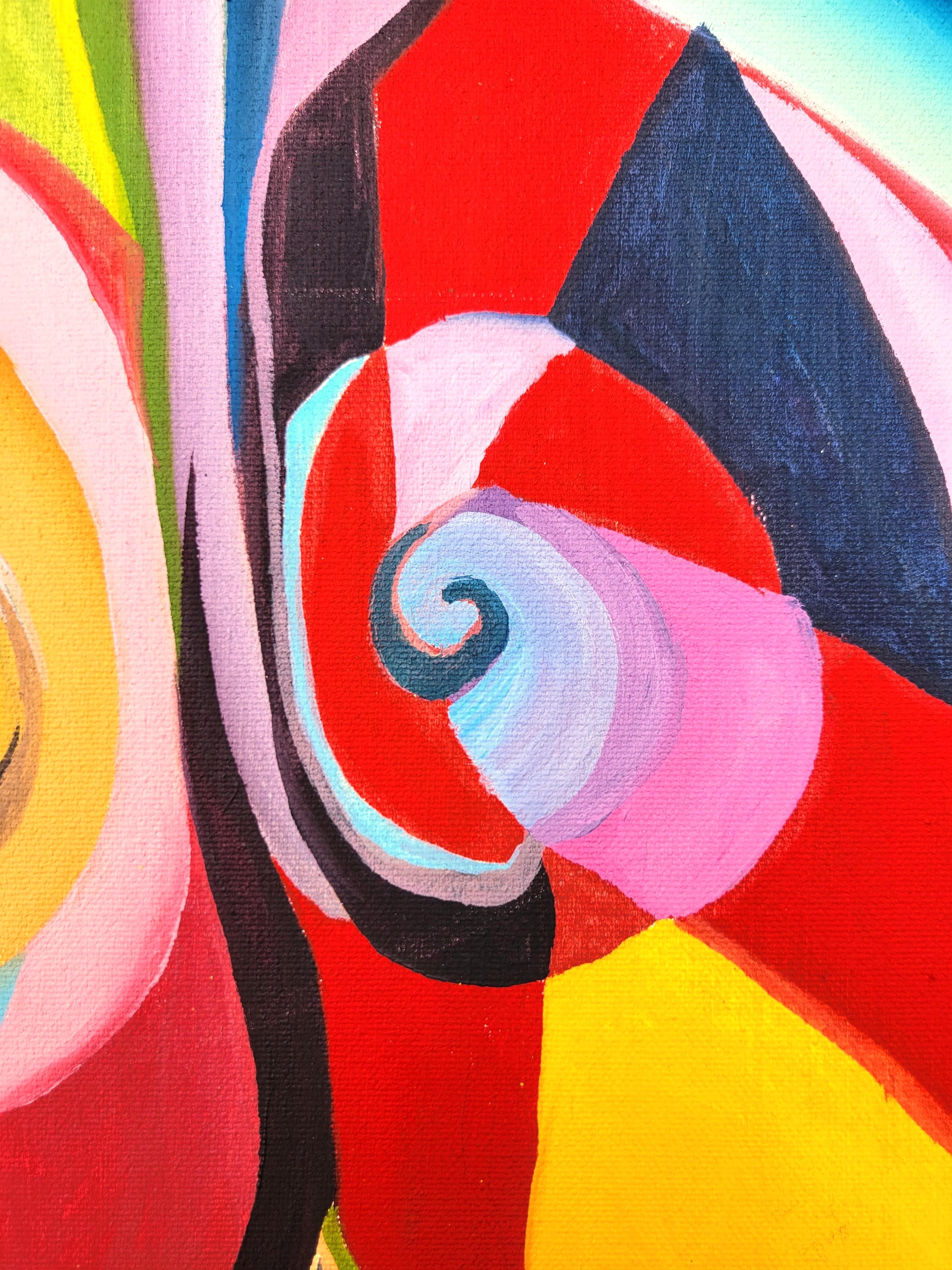 Venus /// Zeitgenössischer abstrakter Expressionismus Künstlerin Malerei Farbenfroh im Angebot 7