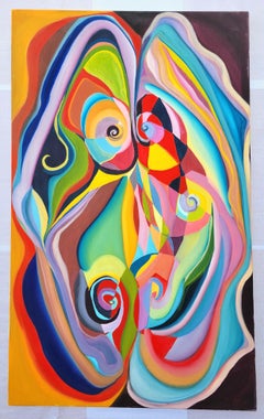 Venere /// Espressionismo astratto contemporaneo Artista femminile Pittura Colorata