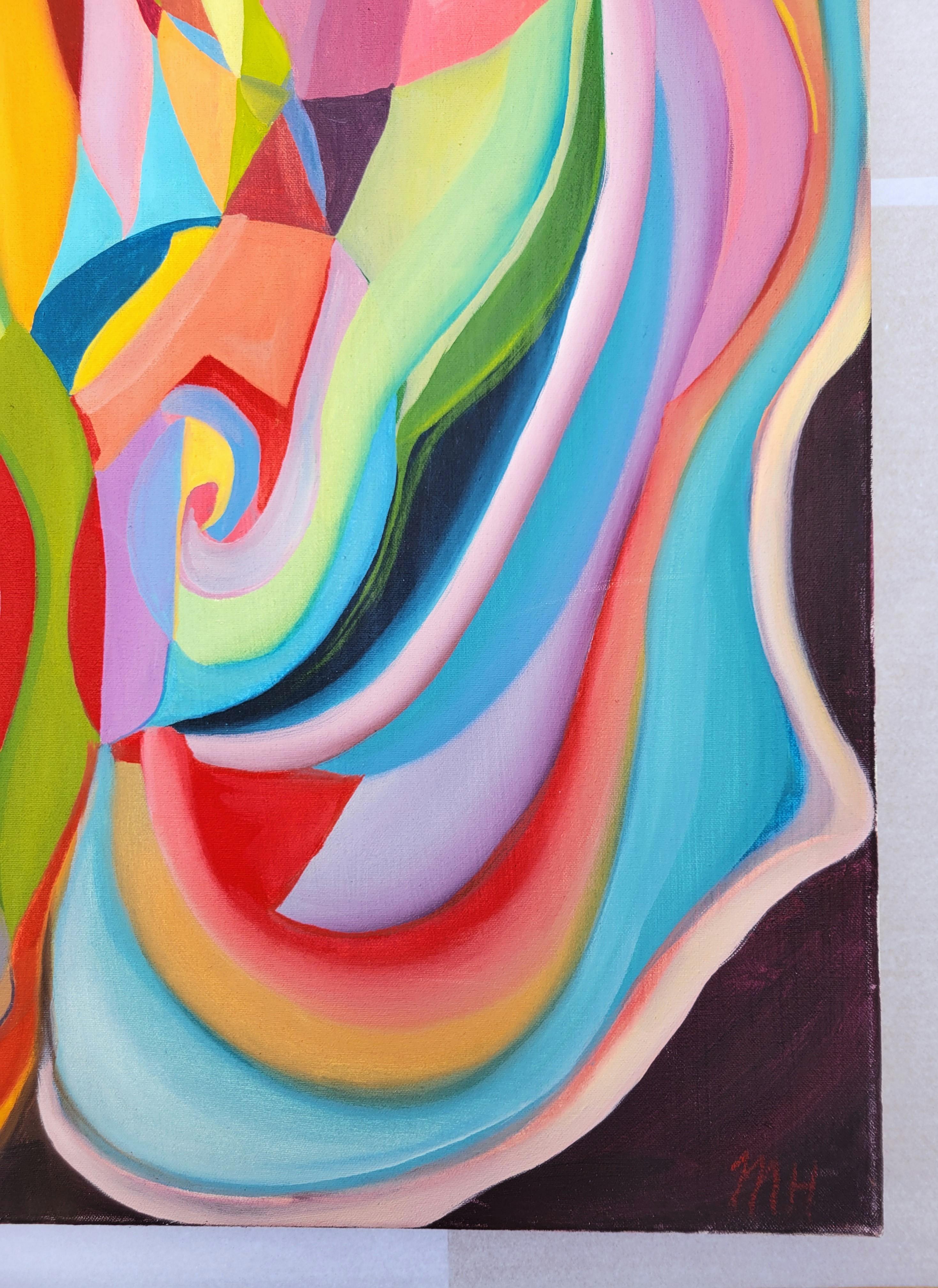 Venus /// Zeitgenössischer abstrakter Expressionismus Künstlerin Malerei Farbenfroh im Angebot 1