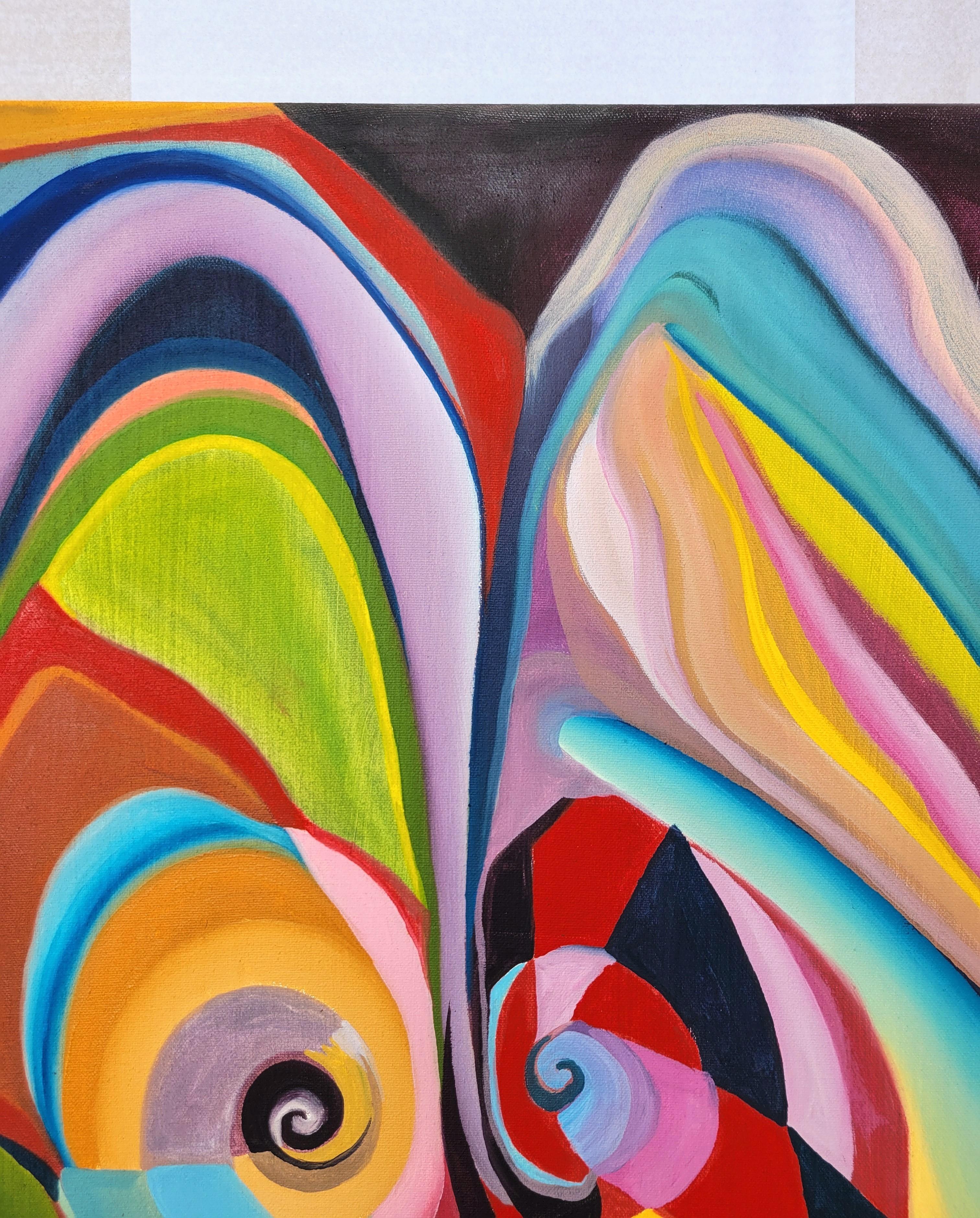 Venus /// Zeitgenössischer abstrakter Expressionismus Künstlerin Malerei Farbenfroh im Angebot 2