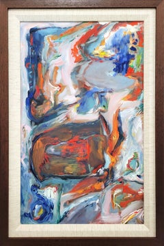 Vista dalla finestra del suo balcone /// Dipinto a olio astratto espressionista contemporaneo