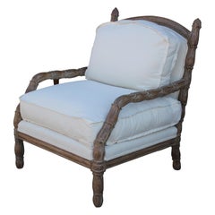 Marge Carson Carved French Style Bergere Chair