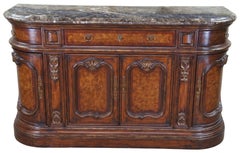 Marge Carson French Baroque Marble Top Buffet Console Sideboard Credenza