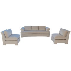 Marge Carson Sofa and Chairs in Knoll Summit Fabric