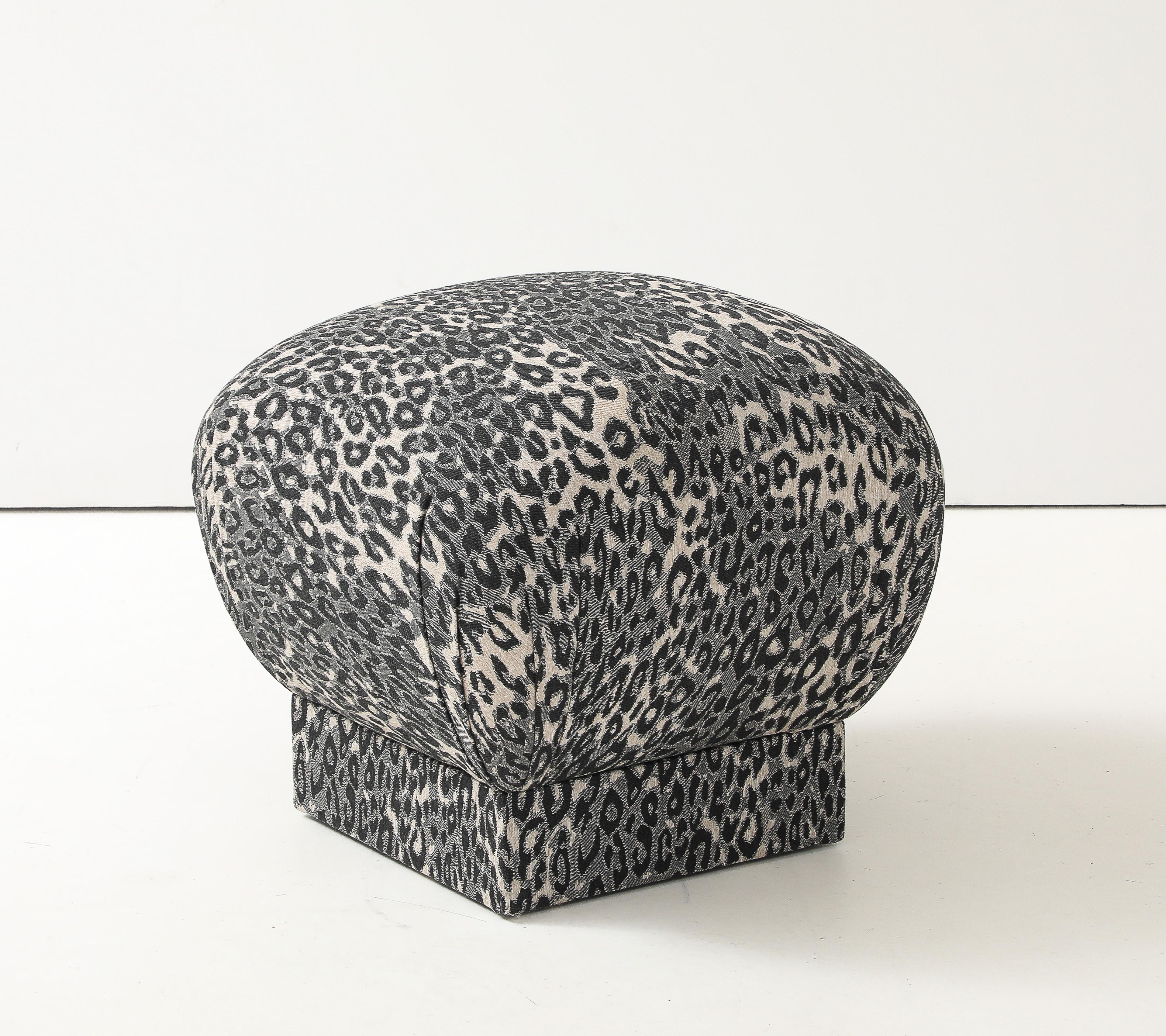 American Marge Carson Leopard Pouf For Sale