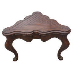 Marge Carson Mahogany Loire Serpentine Triangular Side Cocktail Center Table