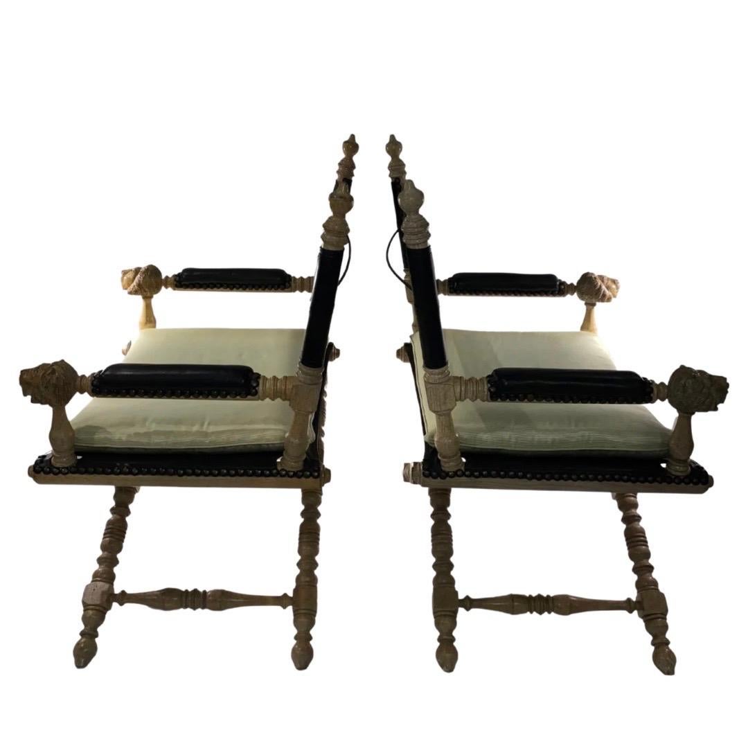 American Marge Carson Pair of Campaign Chairs