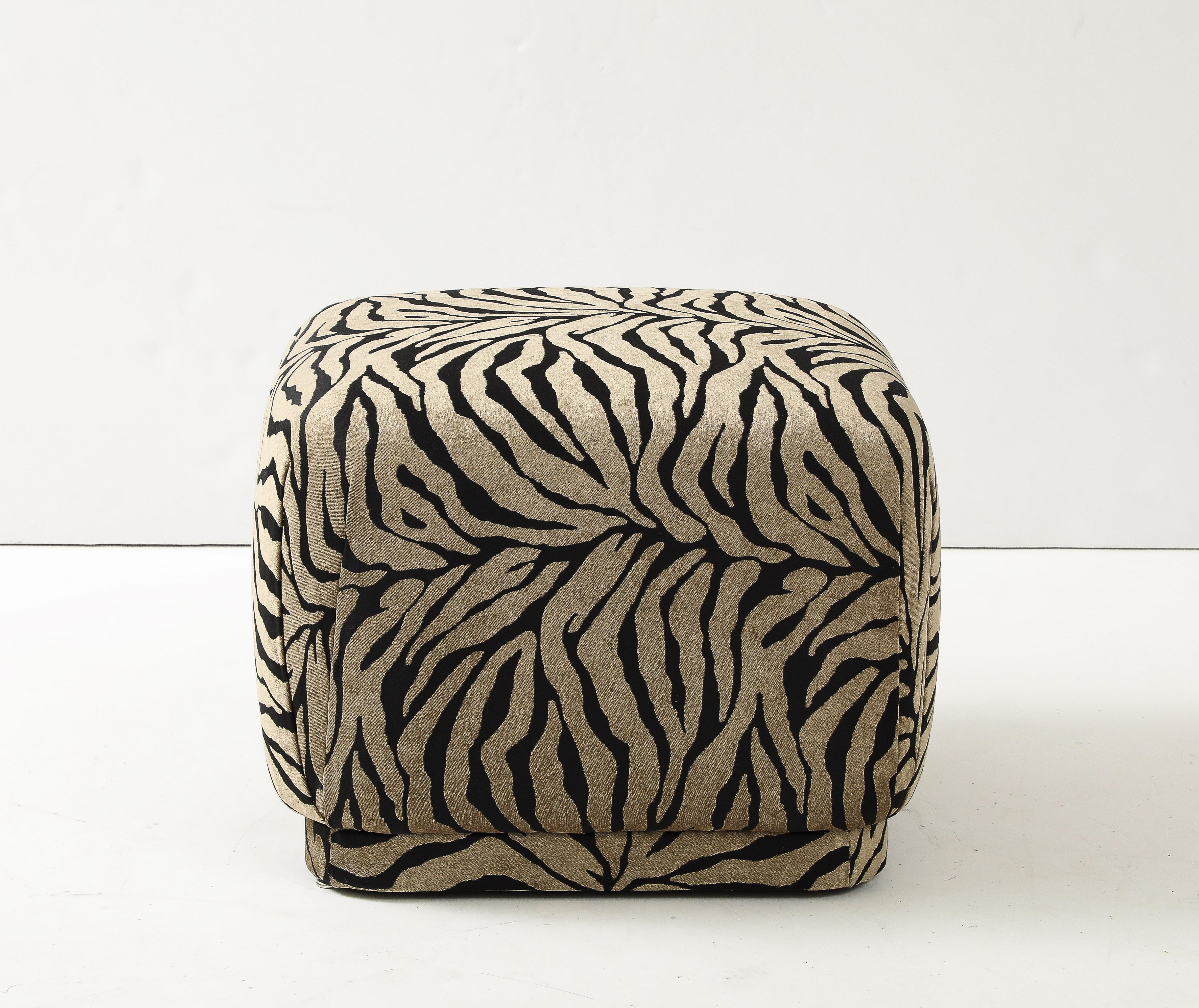 Hollywood Regency Marge Carson, Scalamandre Upholstered Pouf