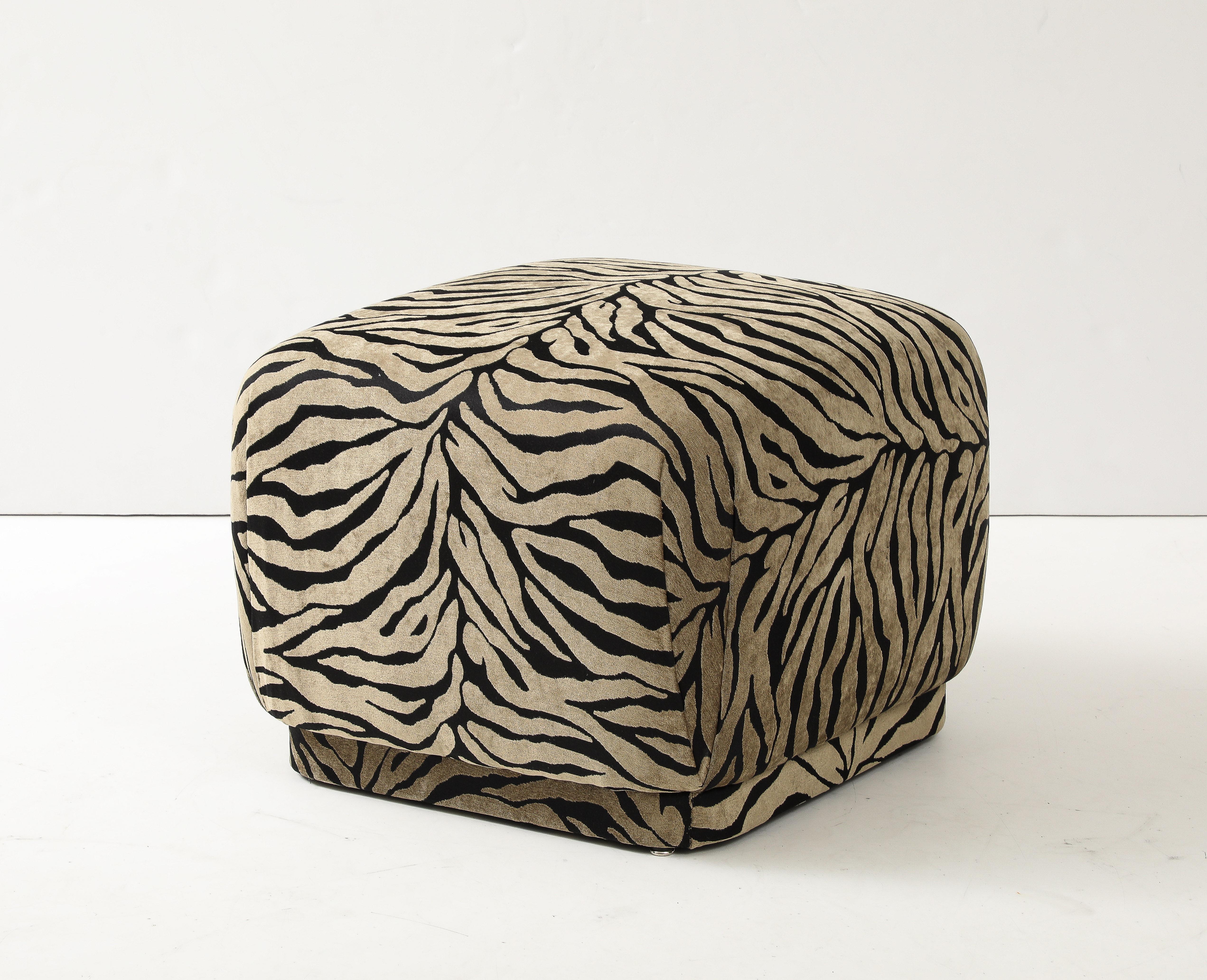 Marge Carson, Scalamandre Upholstered Pouf In Excellent Condition In New York, NY