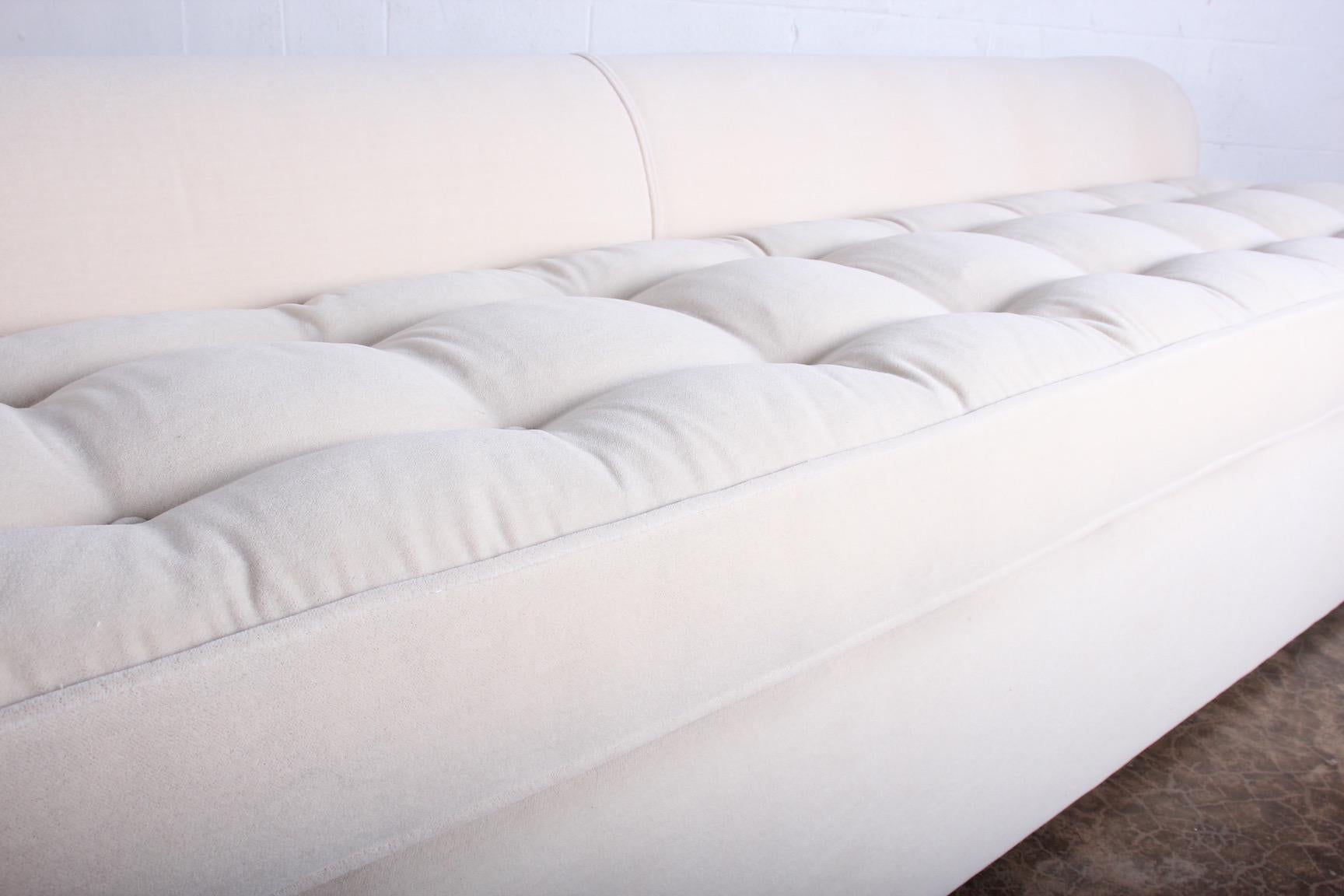 Marge Carson Slipper Sofa in Mohair In Excellent Condition In Dallas, TX