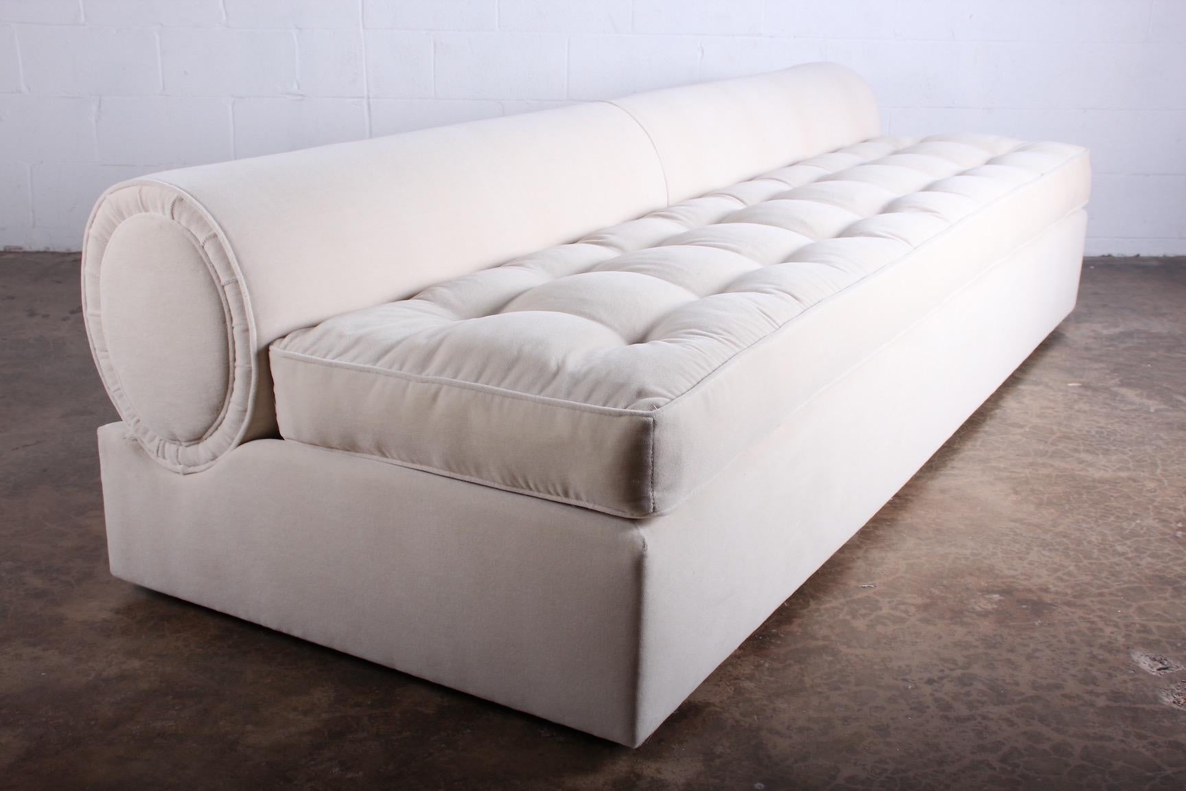 Late 20th Century Marge Carson Slipper Sofa in Mohair