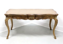 MARGE CARSON Whitewashed Oak French Provincial Bureau Plat Writing Desk