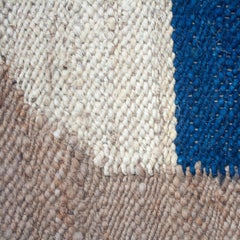 Margeaux Blue and White Circle Handwoven Geometric Jute Rug, Carpet and Durrie