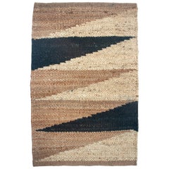 Margeaux Landscape Black Geometric Handwoven Modern Jute Rug, Carpet and Durrie