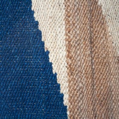 Margeaux Landscape Blue Geometric Handwoven Modern Jute Rug, Carpet and Durrie