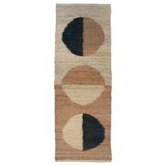 Margeaux Moon Black Modern Handwoven Geometric Jute Rug, Carpet and Durrie