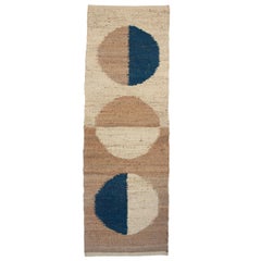 Tapis de jute géométrique bleu lune moderne tissé à la main Margeaux, Tapis et Durrie