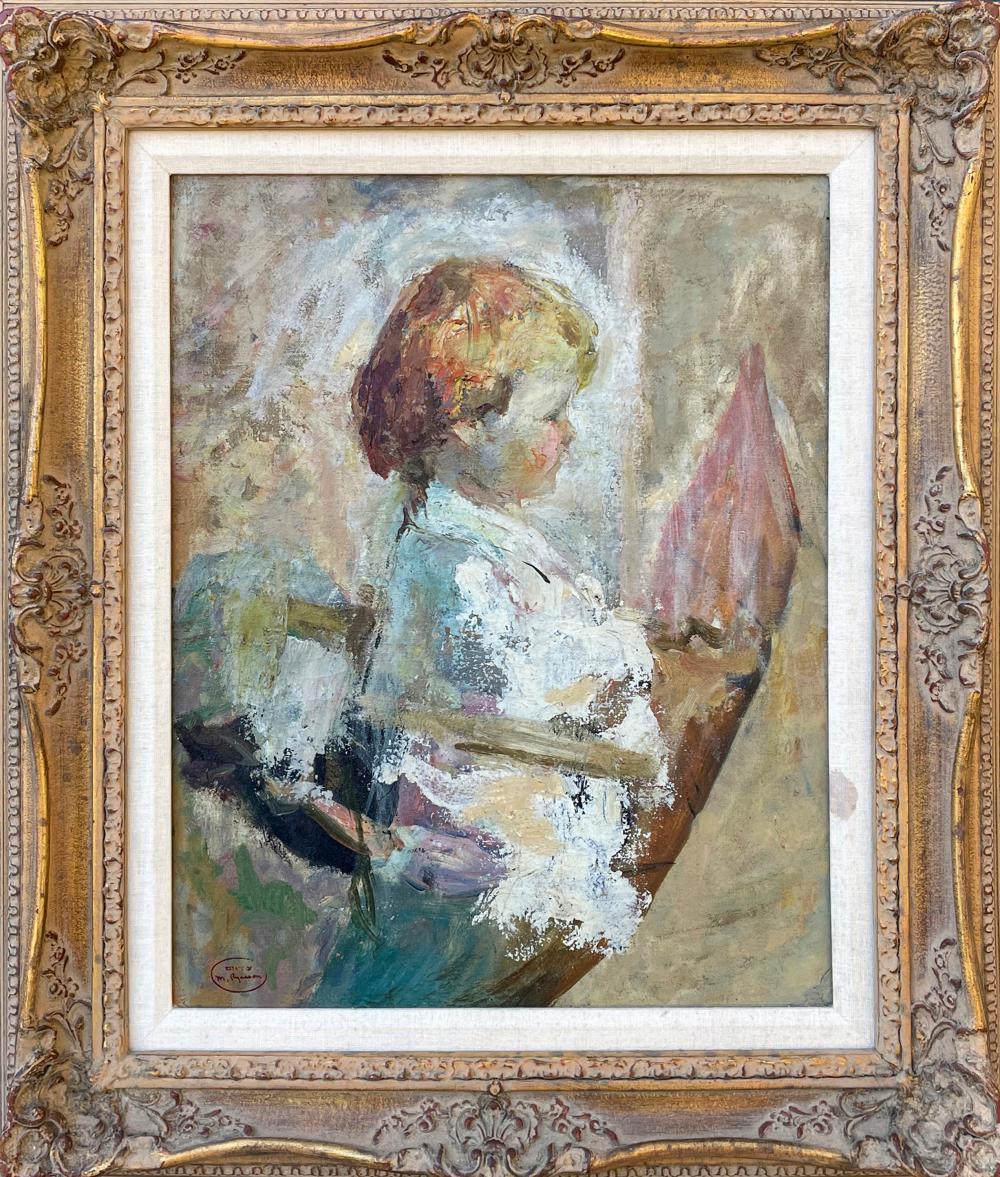 Baby in Arm Chair - Painting by Margery Austen Ryerson