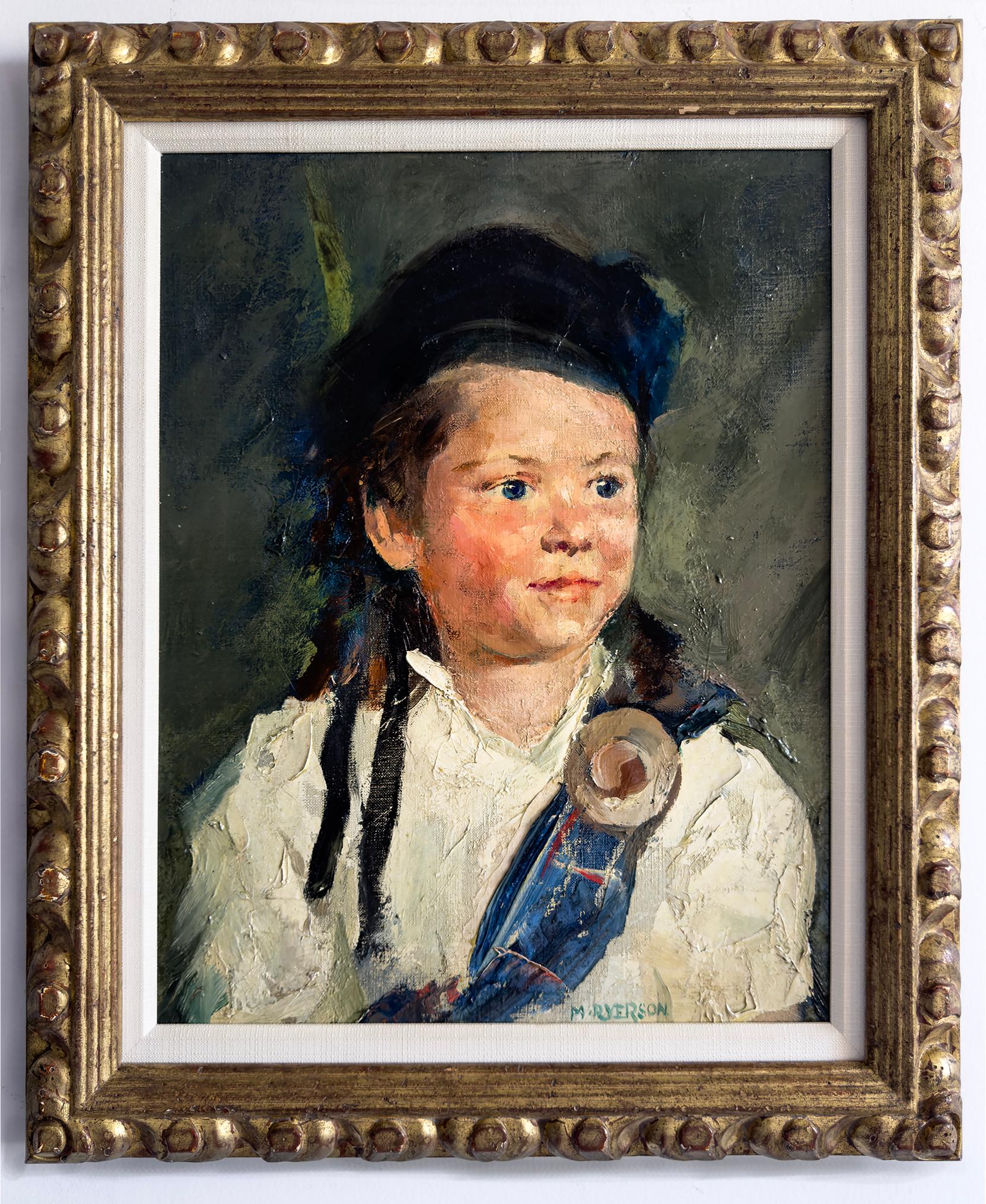 Portrait d'un garçon écossais  - Comme Robert Henri - Painting de Margery Austen Ryerson