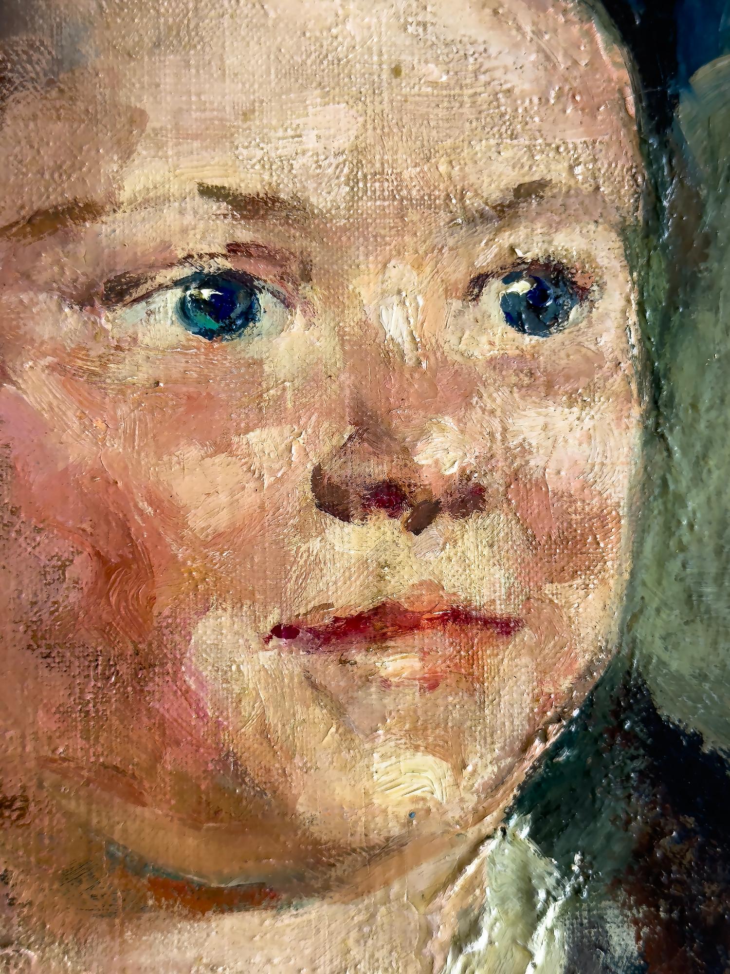 Margery Ryerson peint un portrait étonnant d'un garçon habillé en écossais. L'application de la peinture est rapide et libre, mais elle est basée sur une bonne compréhension académique de la construction d'une tête. Elle a été l'élève et la