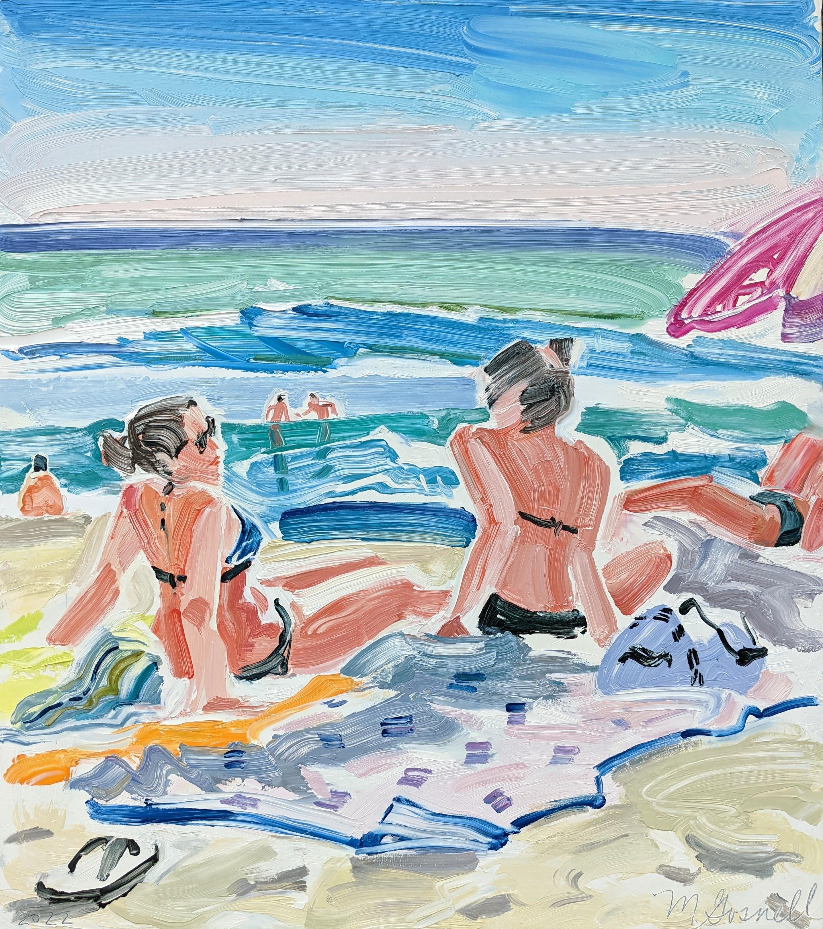 Dames de la plage - Painting de Margery Gosnell-Qua