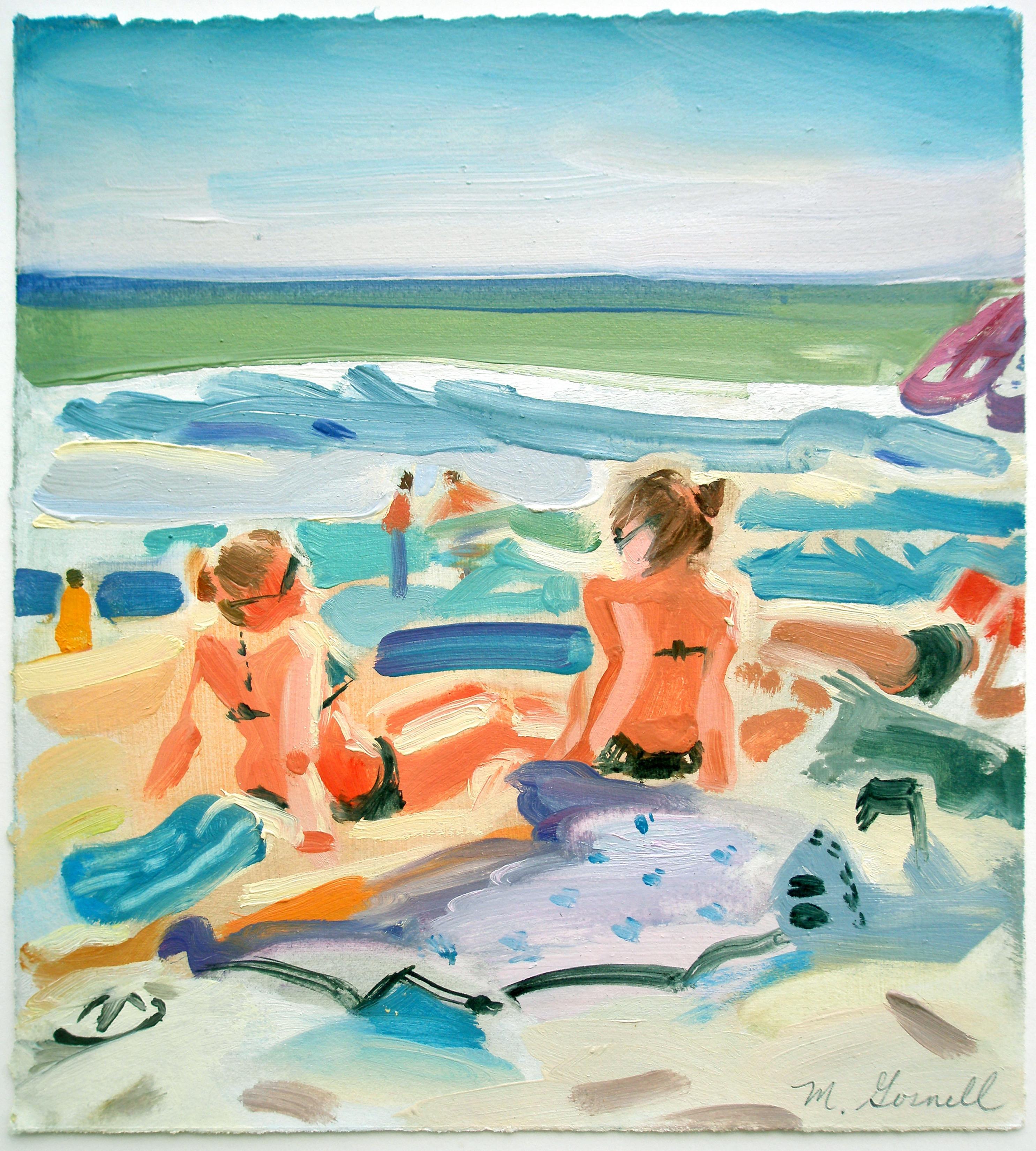 Margery Gosnell-Qua Landscape Painting - Beach Ladies