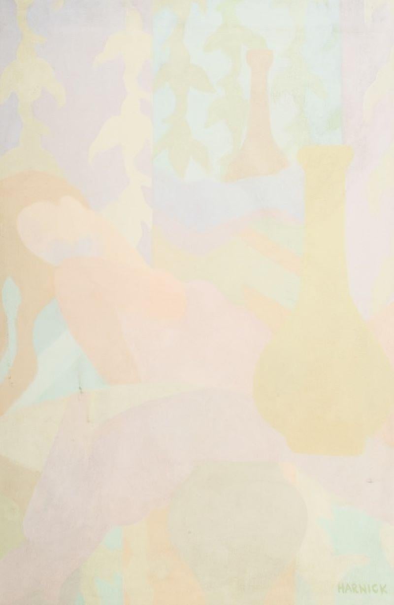 Margery Harnick Abstraktes figurales Ölgemälde auf Leinwand im Angebot 1